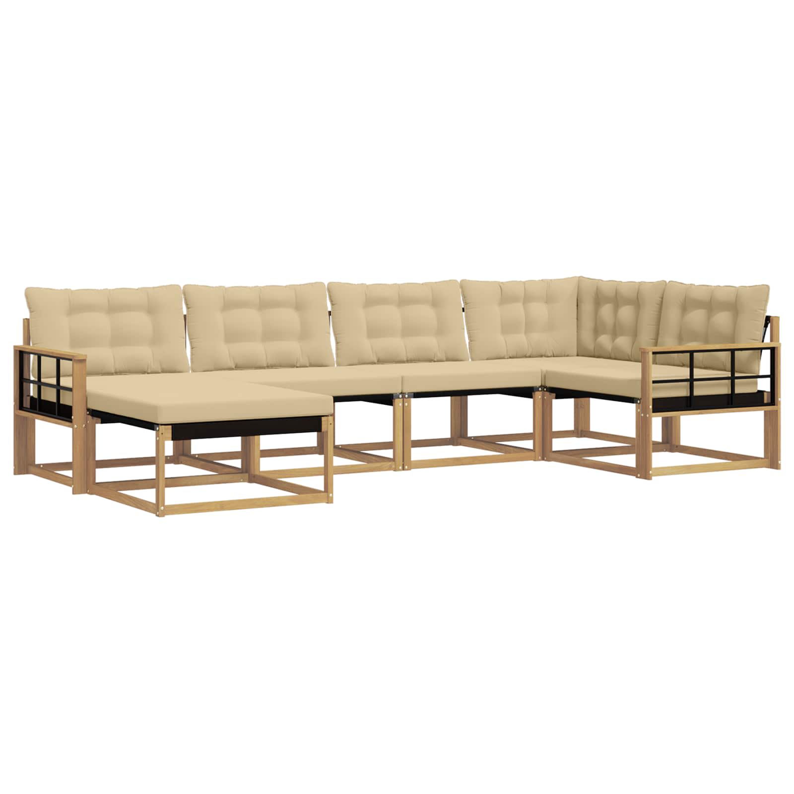 Ensemble de canapés d'extérieur 6 pcs Blanc et Beige - XIOS