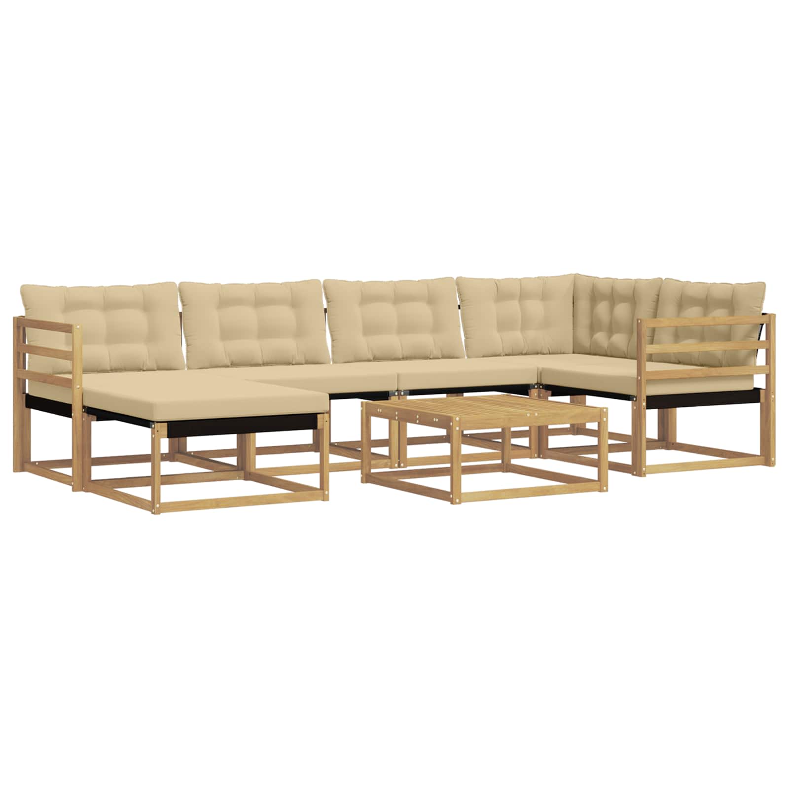 Ensemble de canapés d'extérieur 7 pcs Blanc et Beige - XIOS
