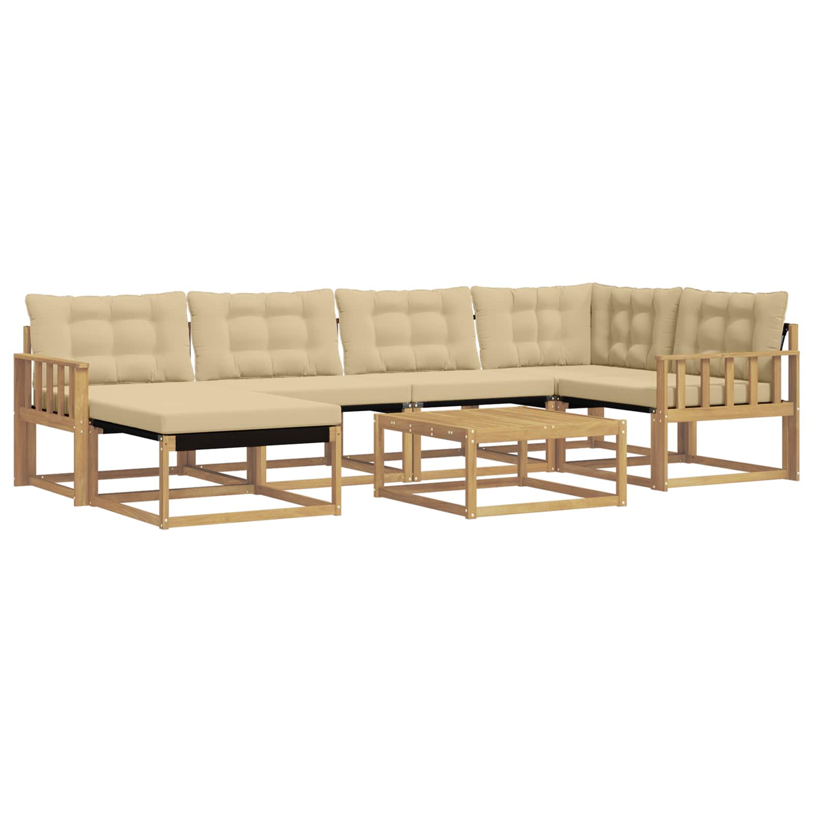 Ensemble de canapés d'extérieur 7 pcs Blanc et Beige - XIOS