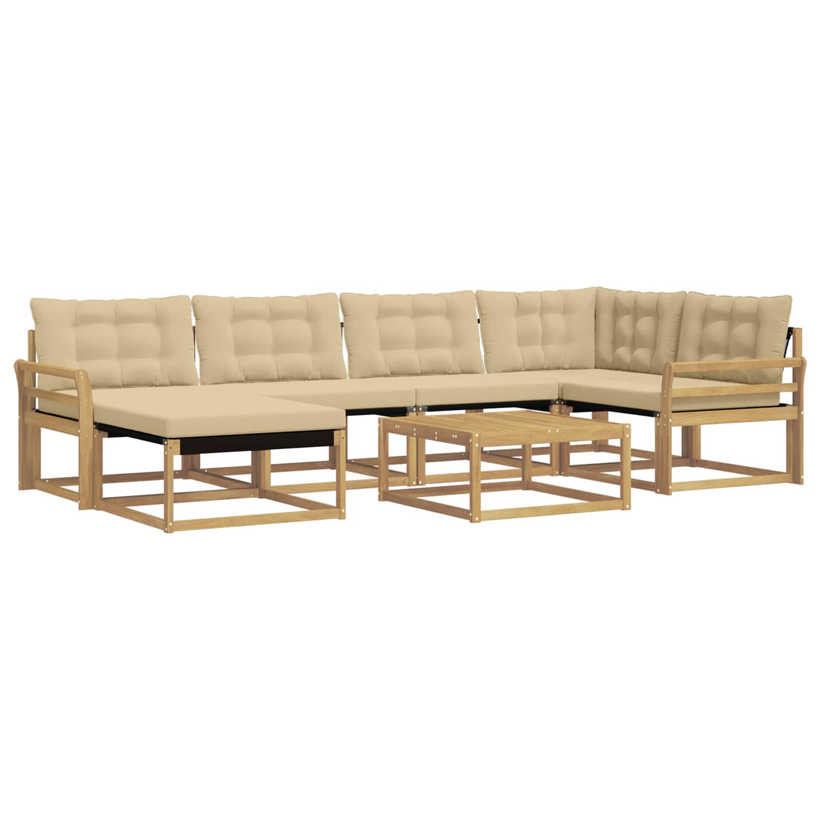 Ensemble de canapés d'extérieur 7 pcs Blanc et Beige - XIOS