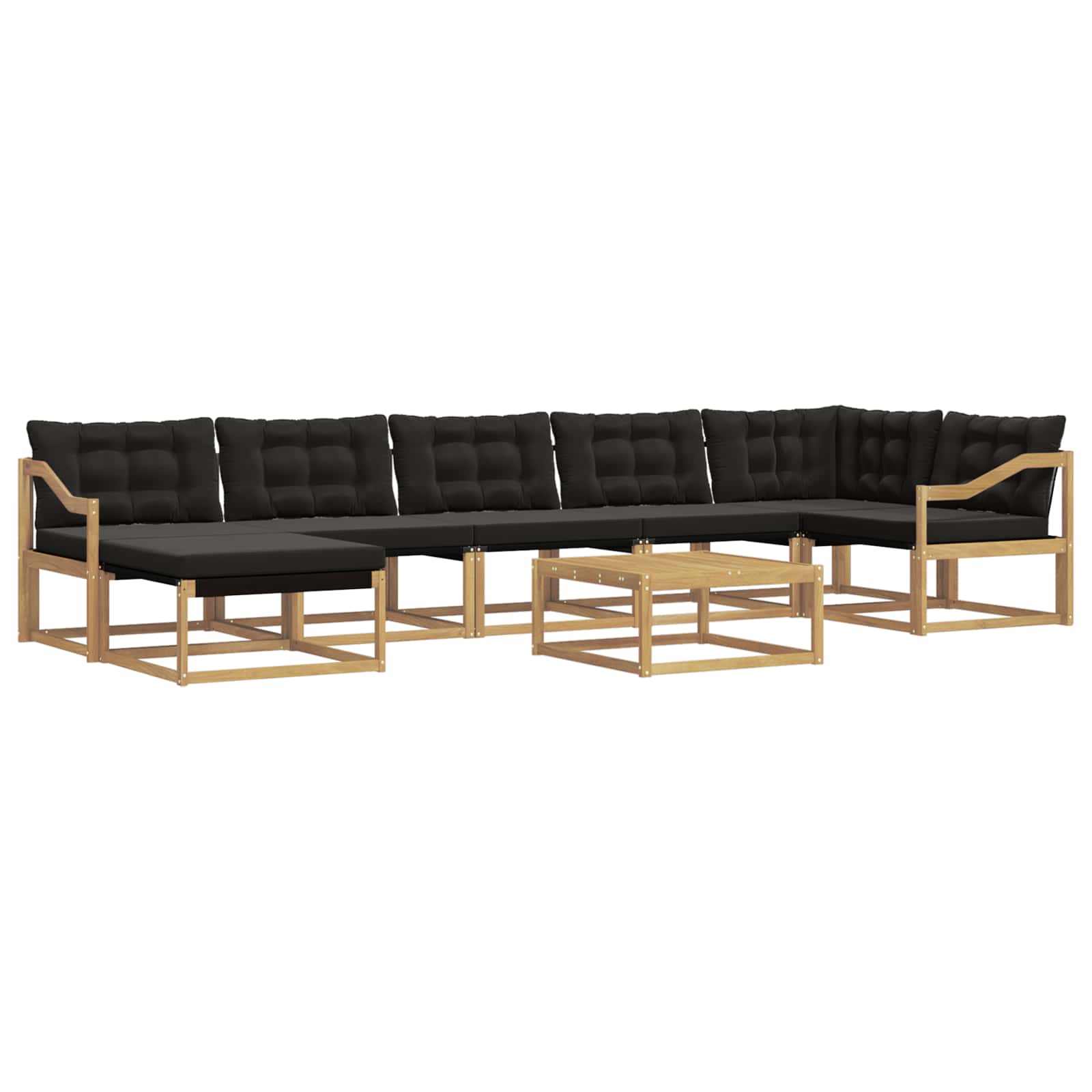 Ensemble de canapés d'extérieur 8 pcs Blanc et noir