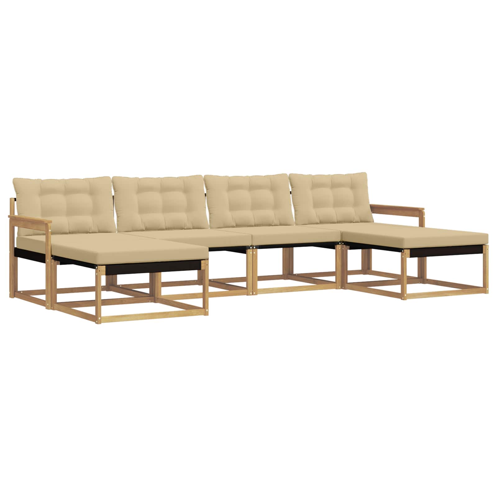 Ensemble de canapés d'extérieur 6 pcs Blanc et Beige - XIOS