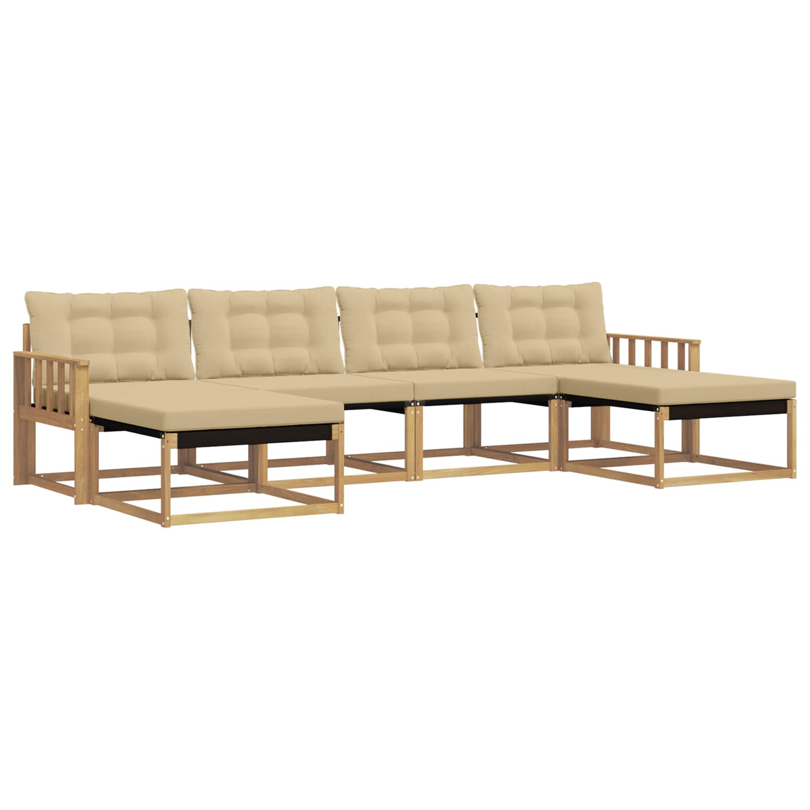 Ensemble de canapés d'extérieur 6 pcs Blanc et Beige - XIOS