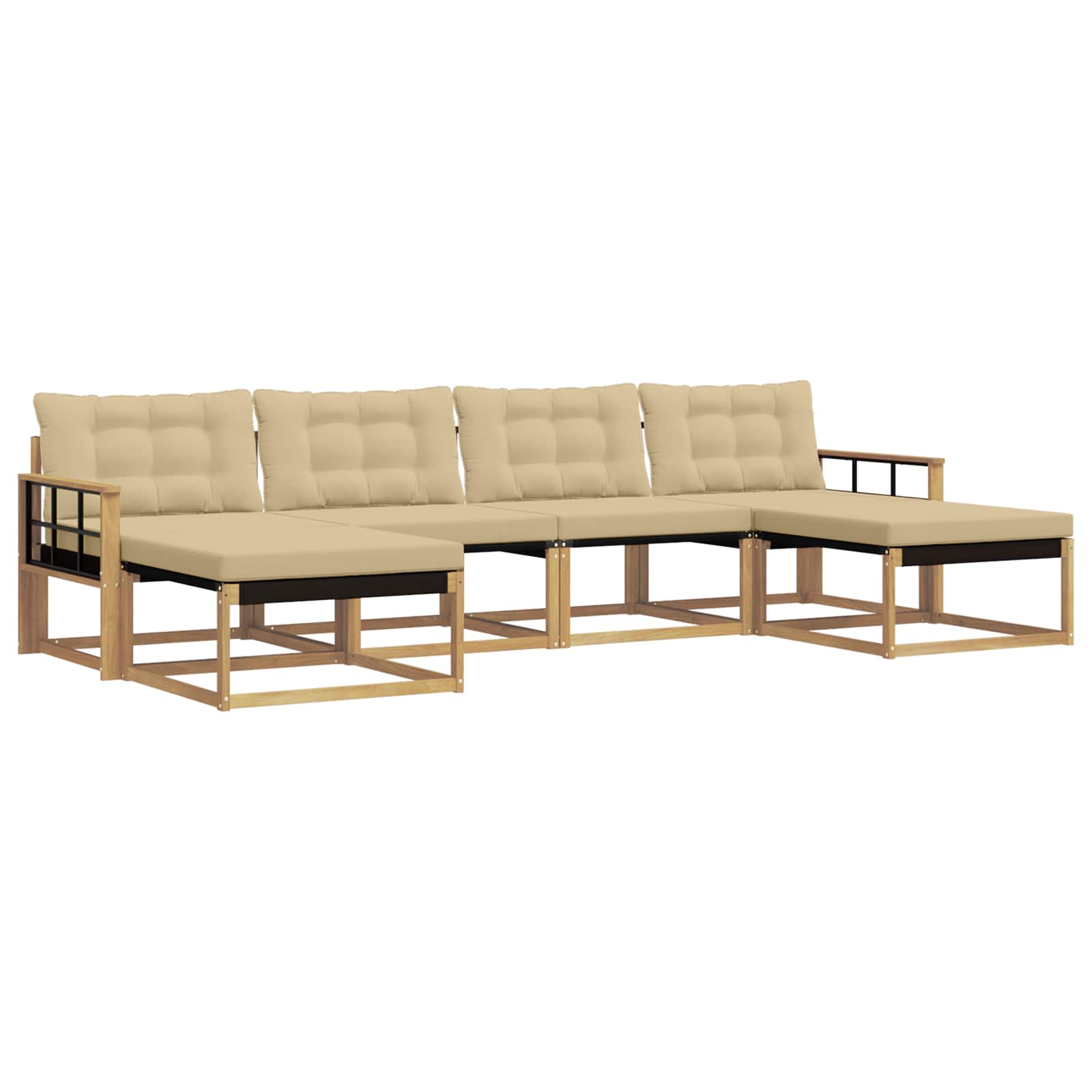 Ensemble de canapés d'extérieur 6 pcs Blanc et Beige - XIOS