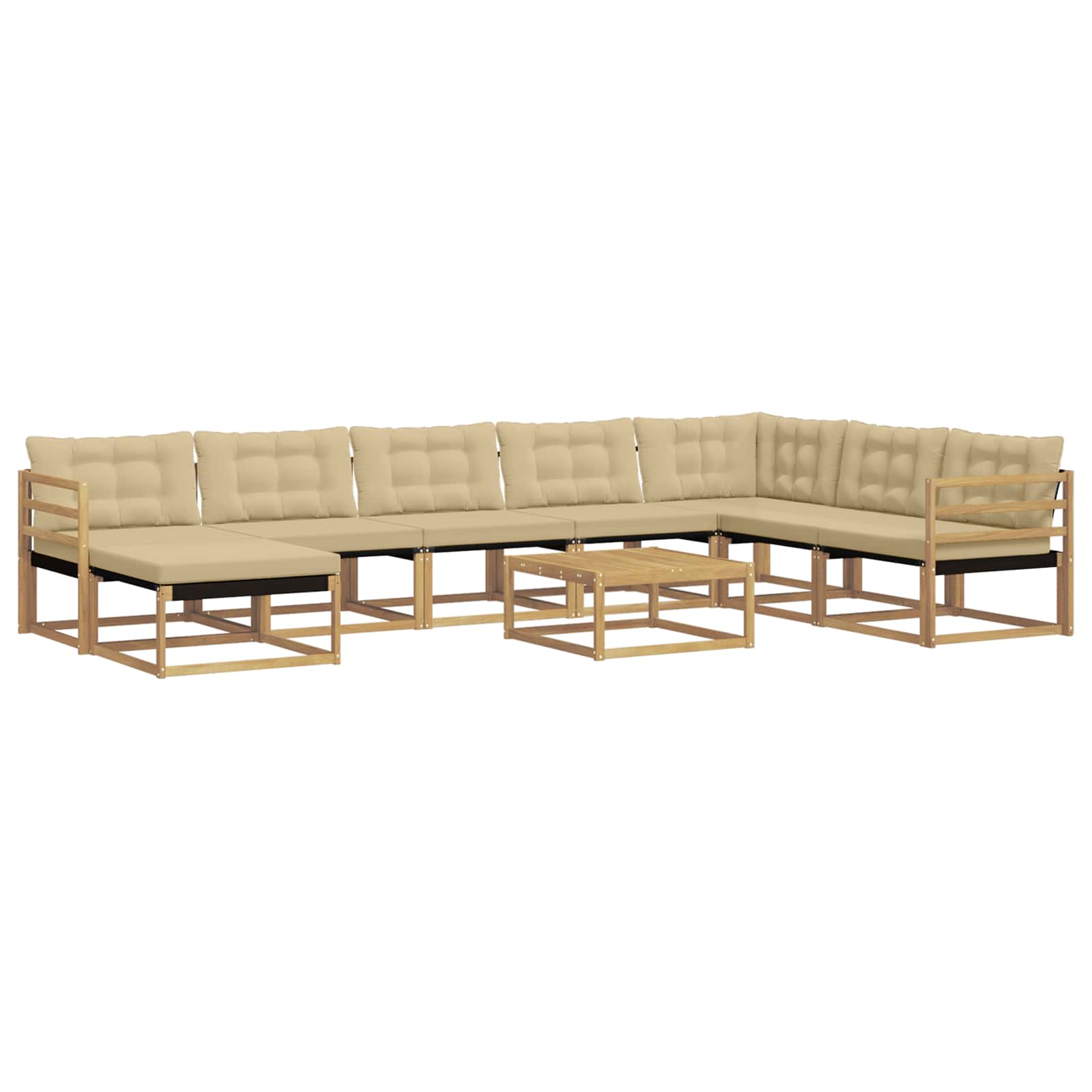 Ensemble de canapés d'extérieur 9 pcs Blanc et Beige - XIOS