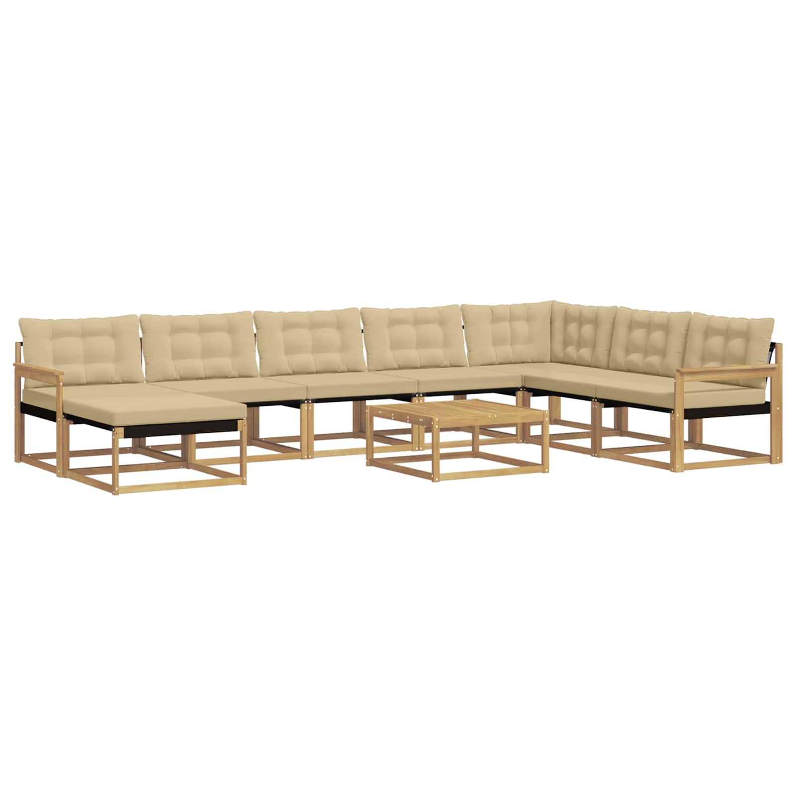 Ensemble de canapés d'extérieur 9 pcs Blanc et Beige - XIOS