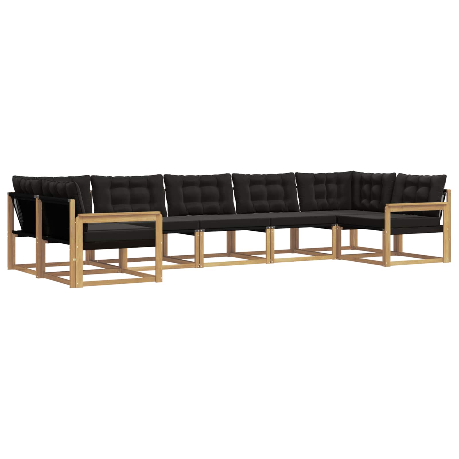 Ensemble de canapés d'extérieur 7 pcs Blanc et noir - XIOS
