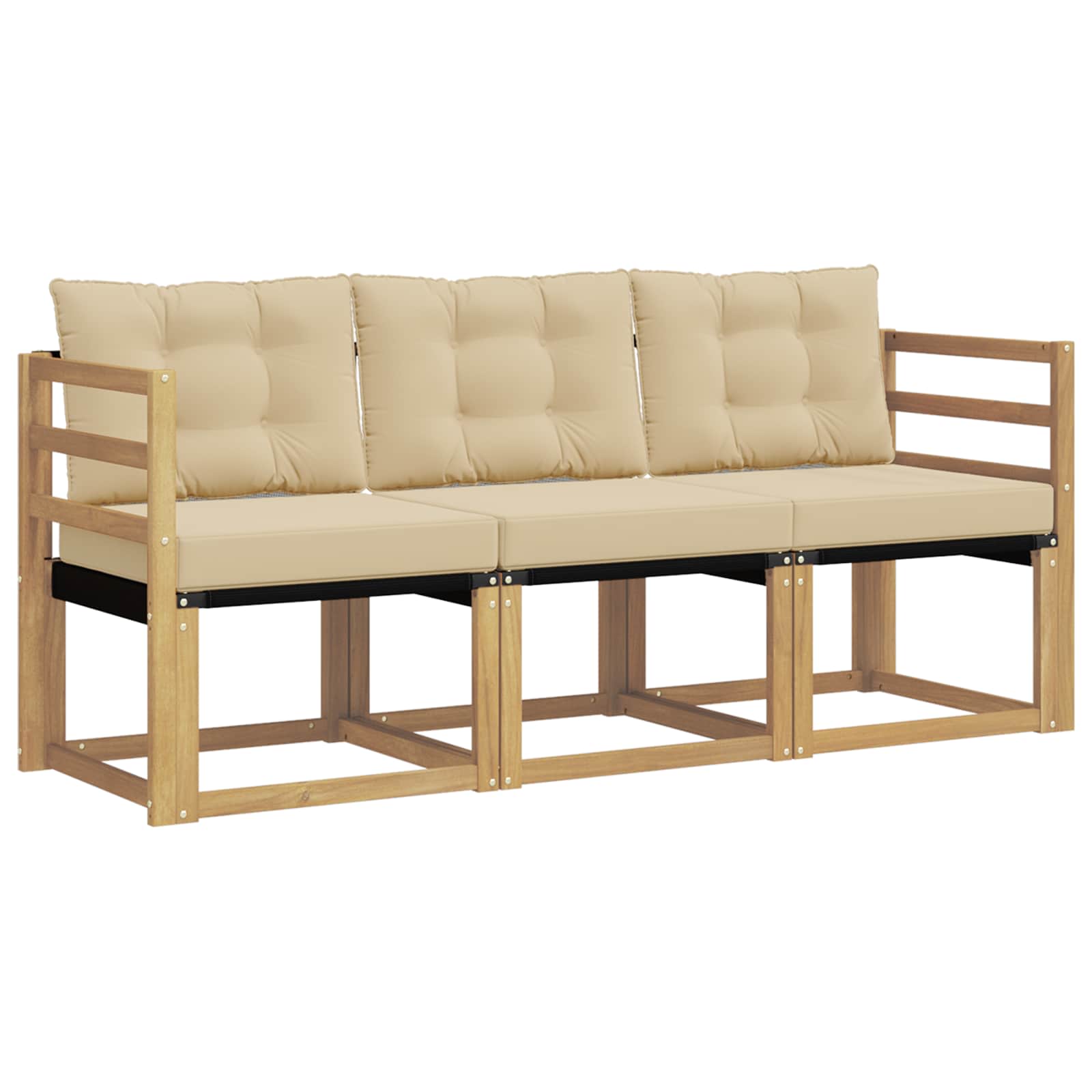Ensemble de canapés d'extérieur 3 pcs Blanc et Beige - XIOS