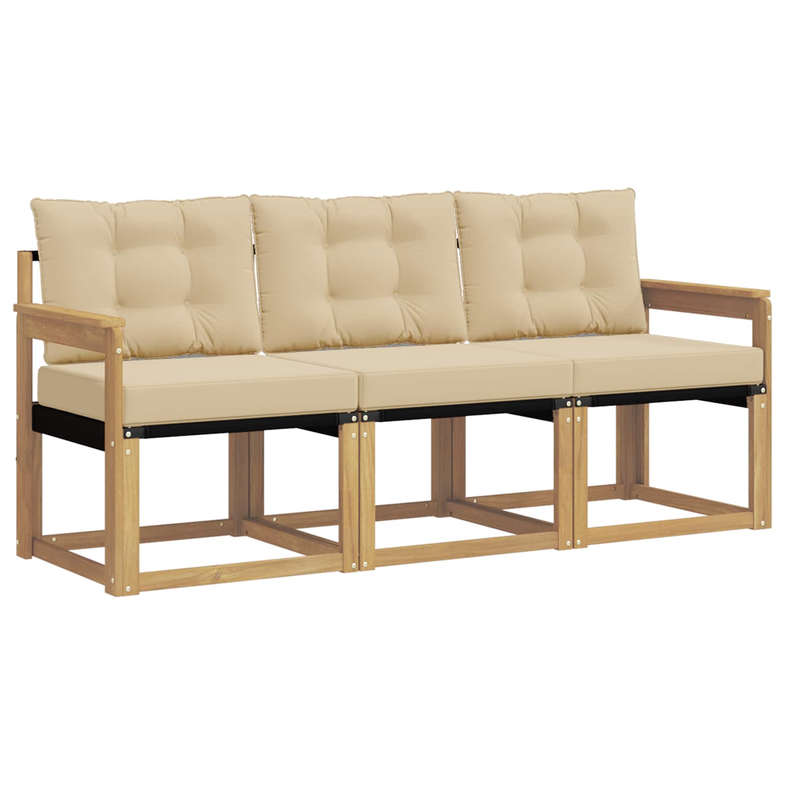 Ensemble de canapés d'extérieur 3 pcs Blanc et Beige - XIOS