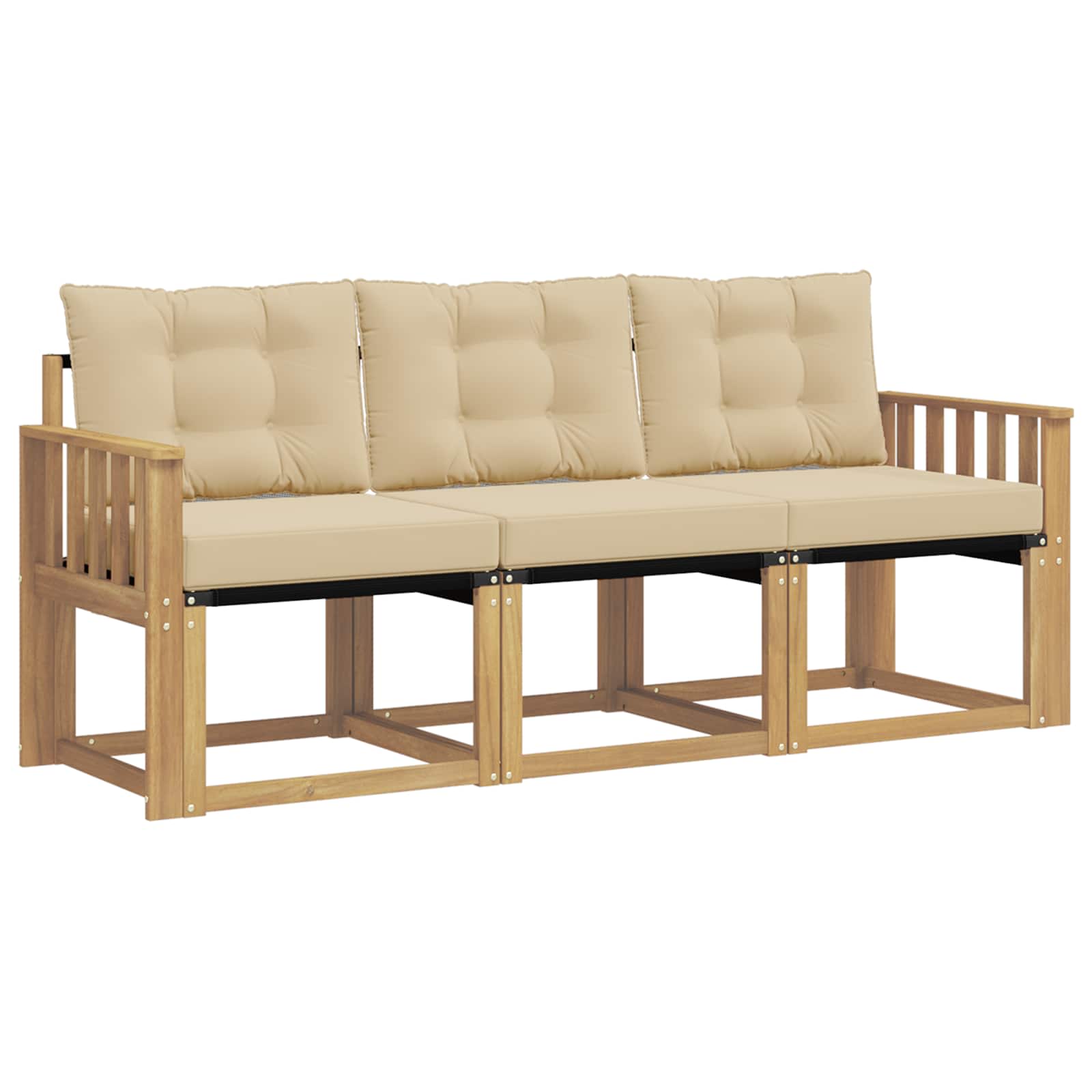 Ensemble de canapés d'extérieur 3 pcs Blanc et Beige - XIOS