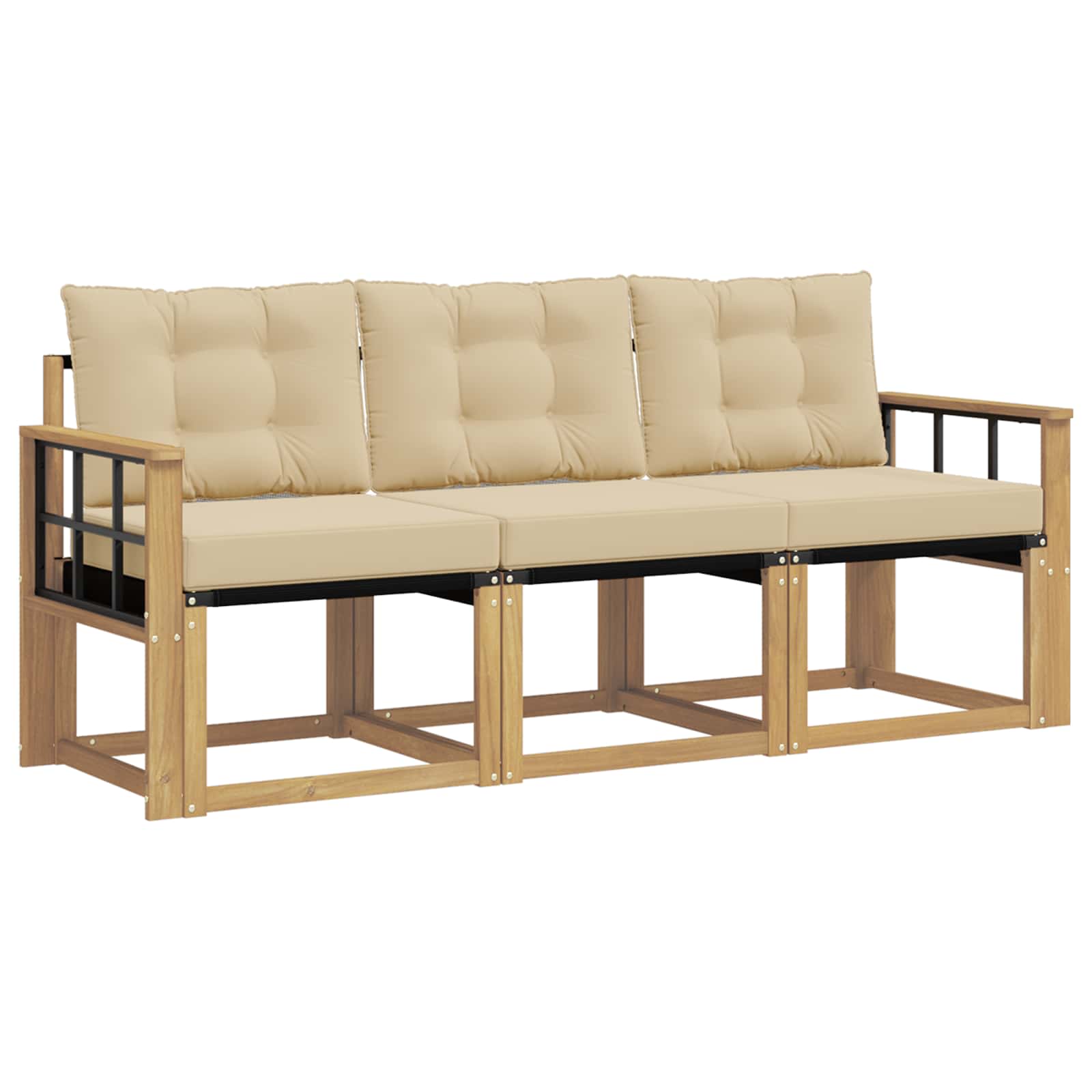 Ensemble de canapés d'extérieur 3 pcs Blanc et Beige - XIOS