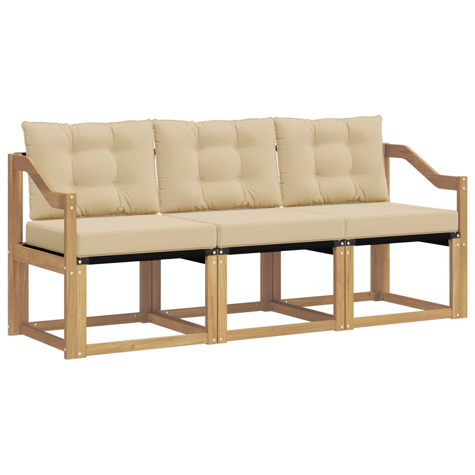 Ensemble de canapés d'extérieur 3 pcs Blanc et Beige - XIOS