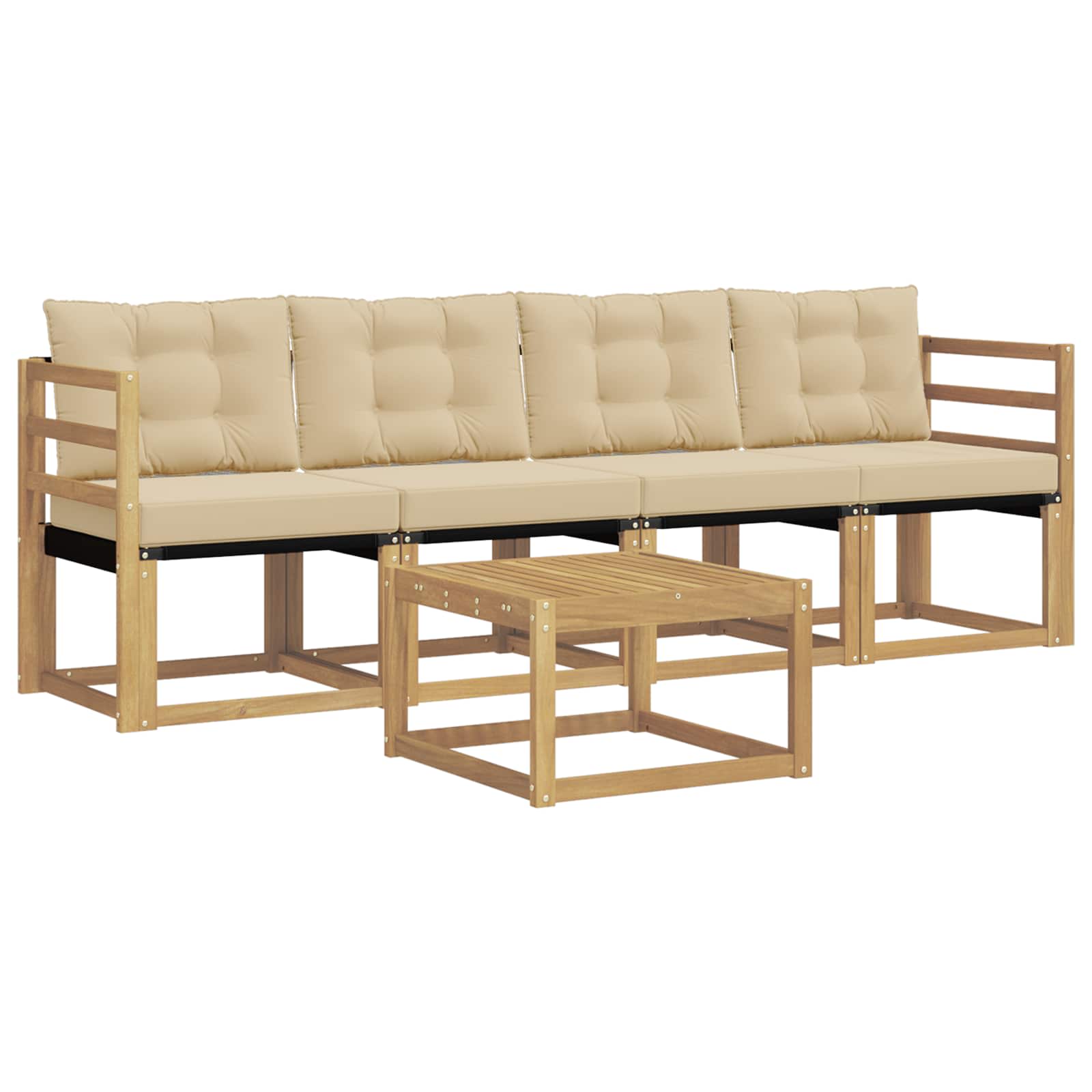 Ensemble de canapés d'extérieur 5 pcs Blanc et Beige - XIOS