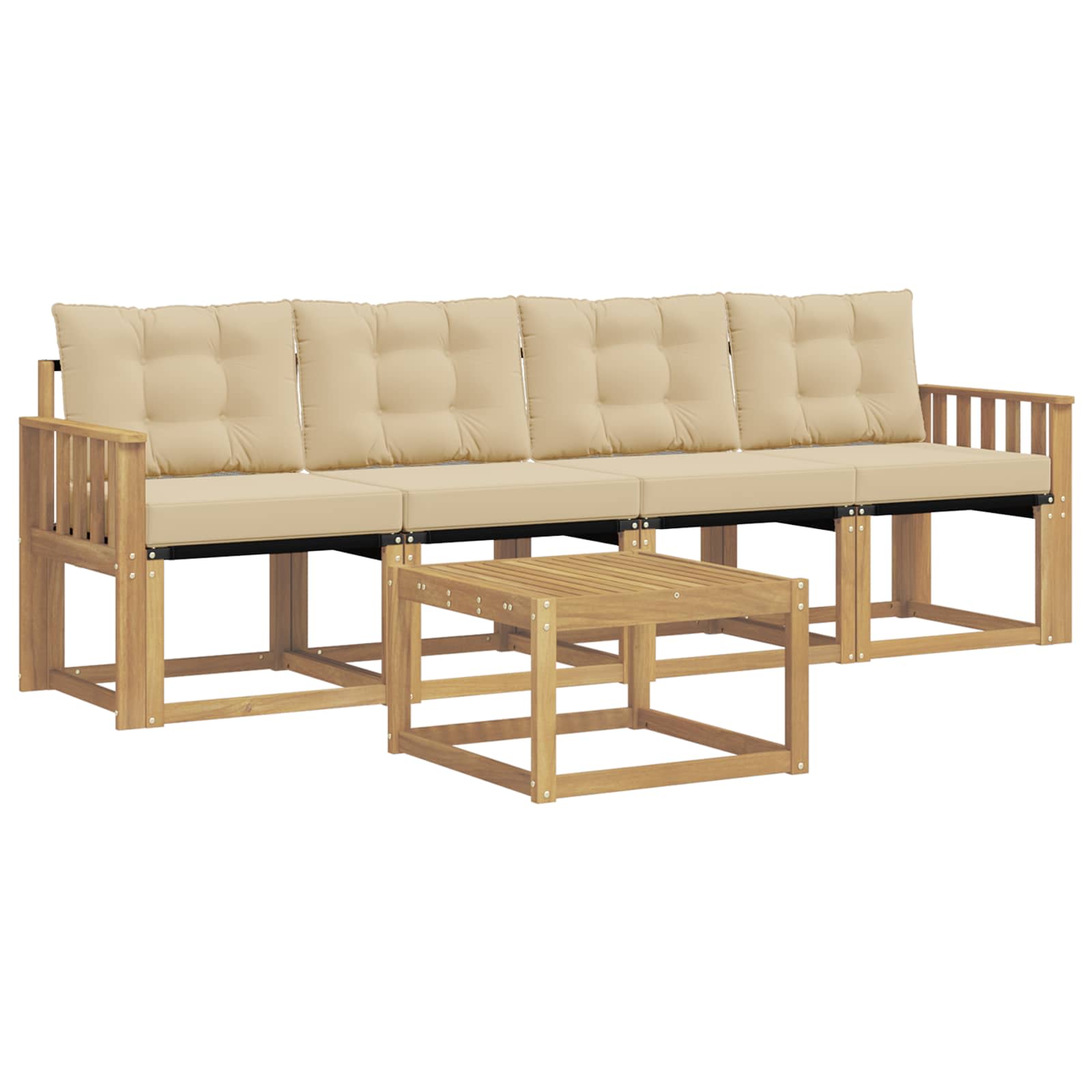 Ensemble de canapés d'extérieur 5 pcs Blanc et Beige - XIOS