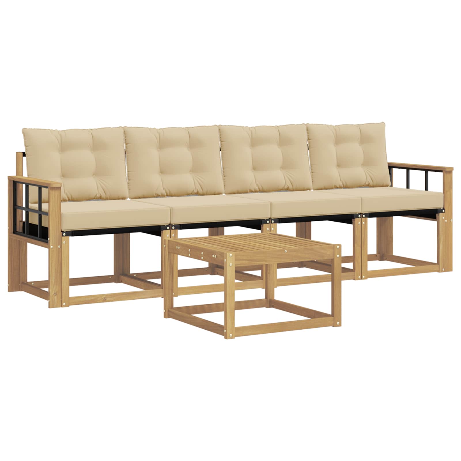 Ensemble de canapés d'extérieur 5 pcs Blanc et Beige - XIOS