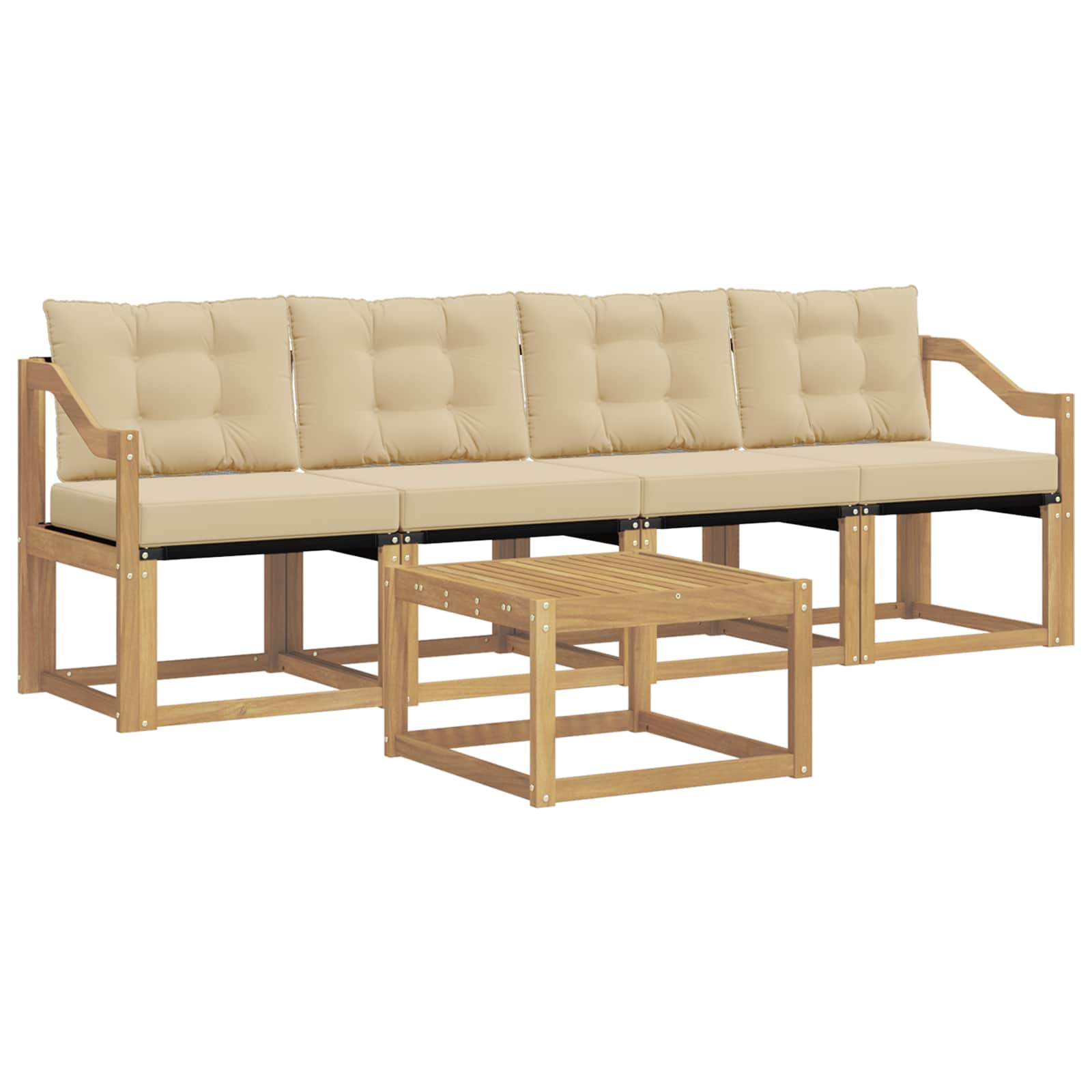 Ensemble de canapés d'extérieur 5 pcs Blanc et Beige - XIOS
