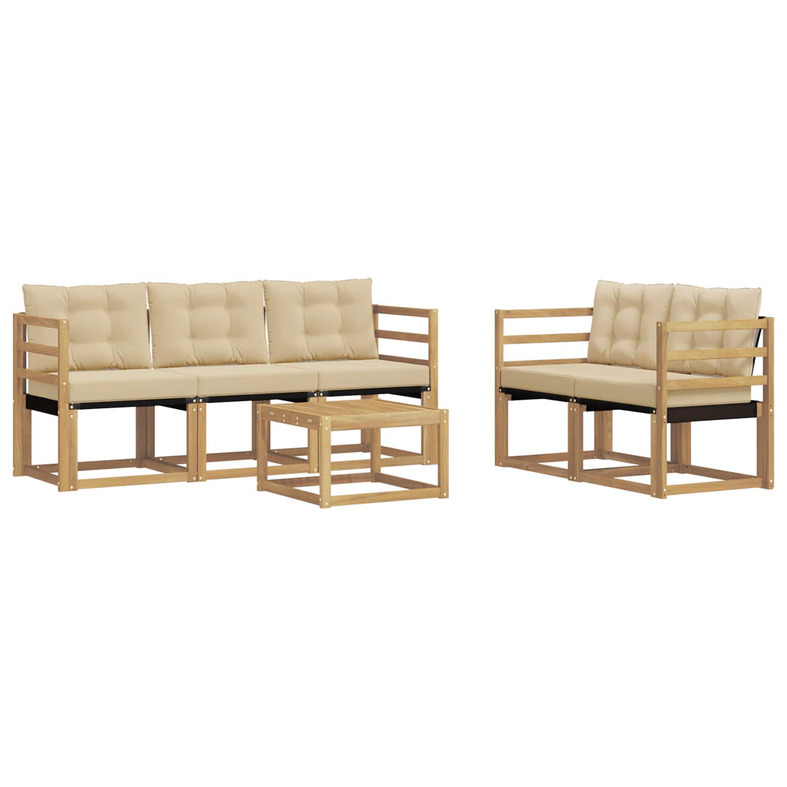 Ensemble de canapés d'extérieur 6 pcs Blanc et Beige - XIOS