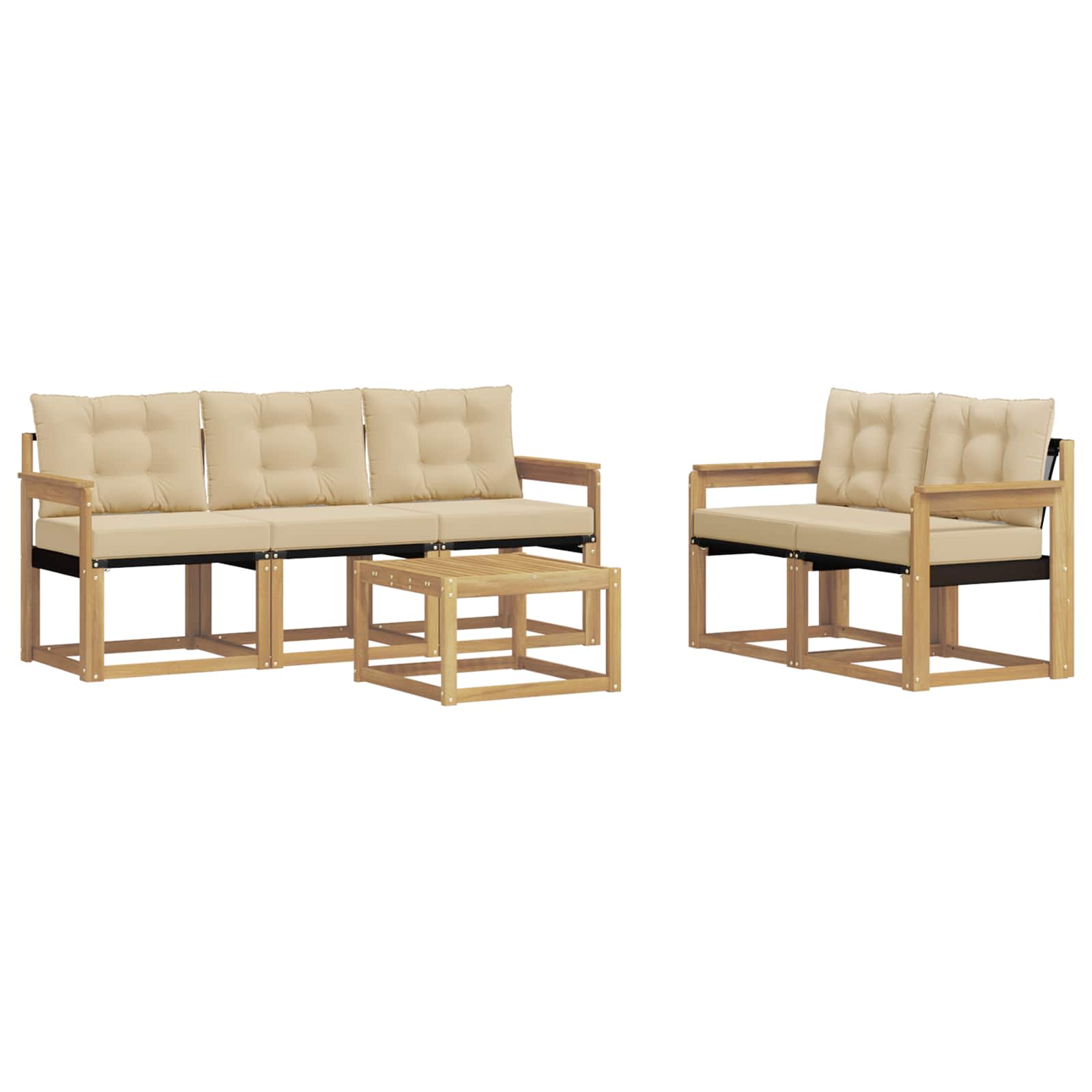 Ensemble de canapés d'extérieur 6 pcs Blanc et Beige - XIOS