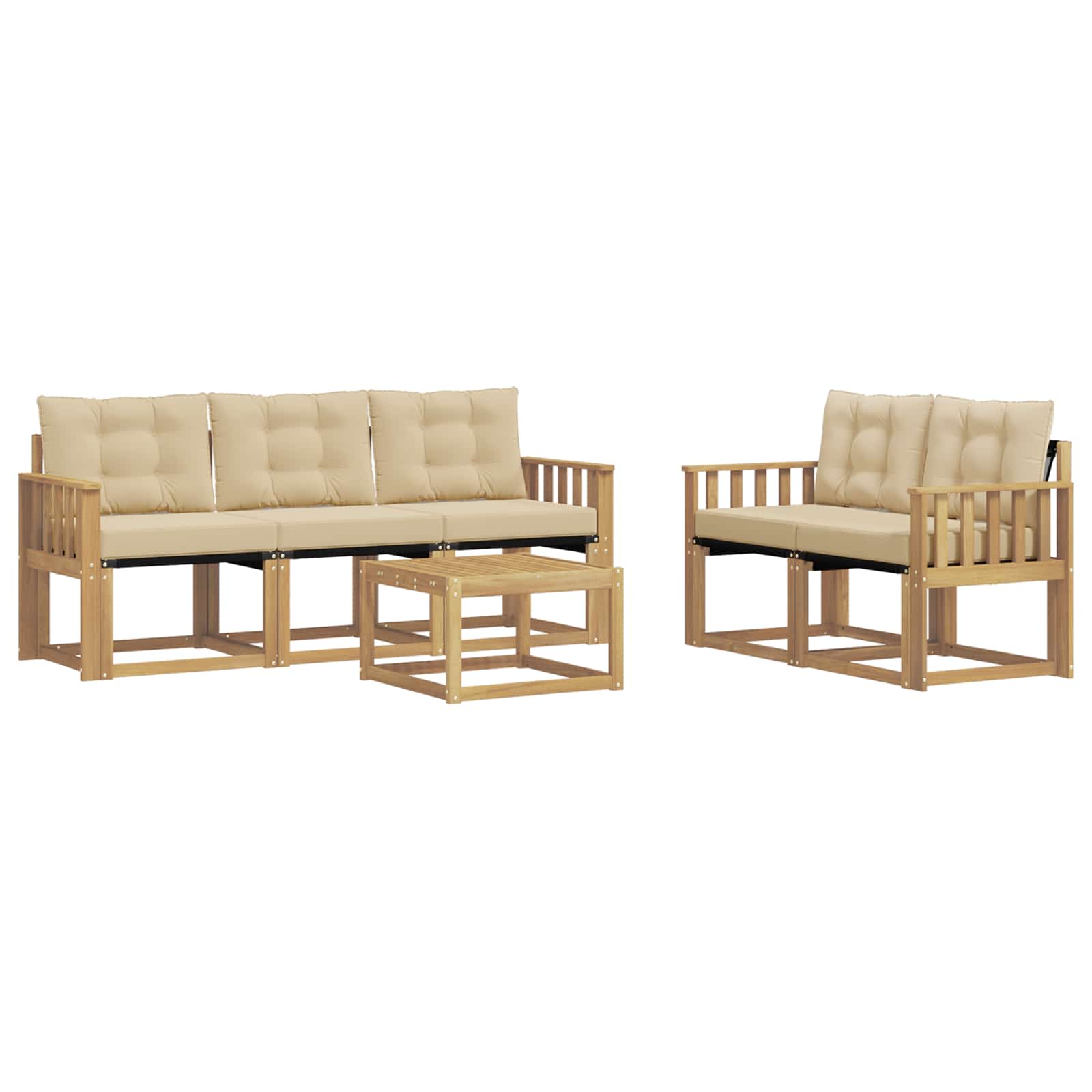 Ensemble de canapés d'extérieur 6 pcs Blanc et Beige - XIOS