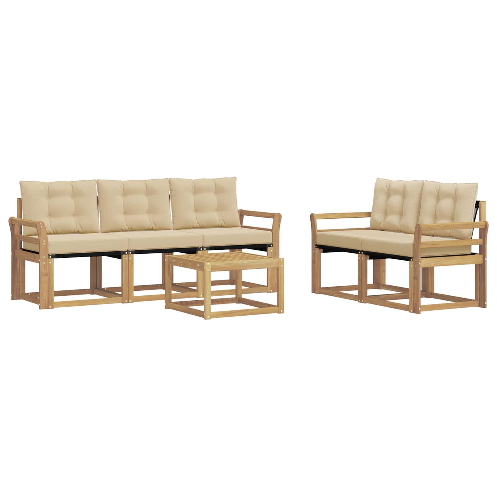 Ensemble de canapés d'extérieur 6 pcs Blanc et Beige - XIOS