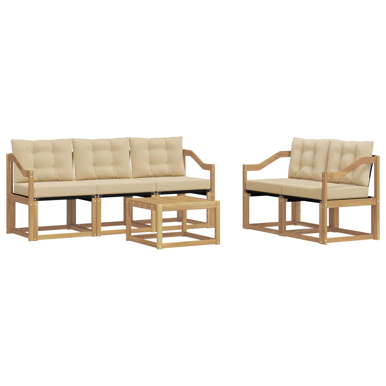 Ensemble de canapés d'extérieur 6 pcs Blanc et Beige - XIOS