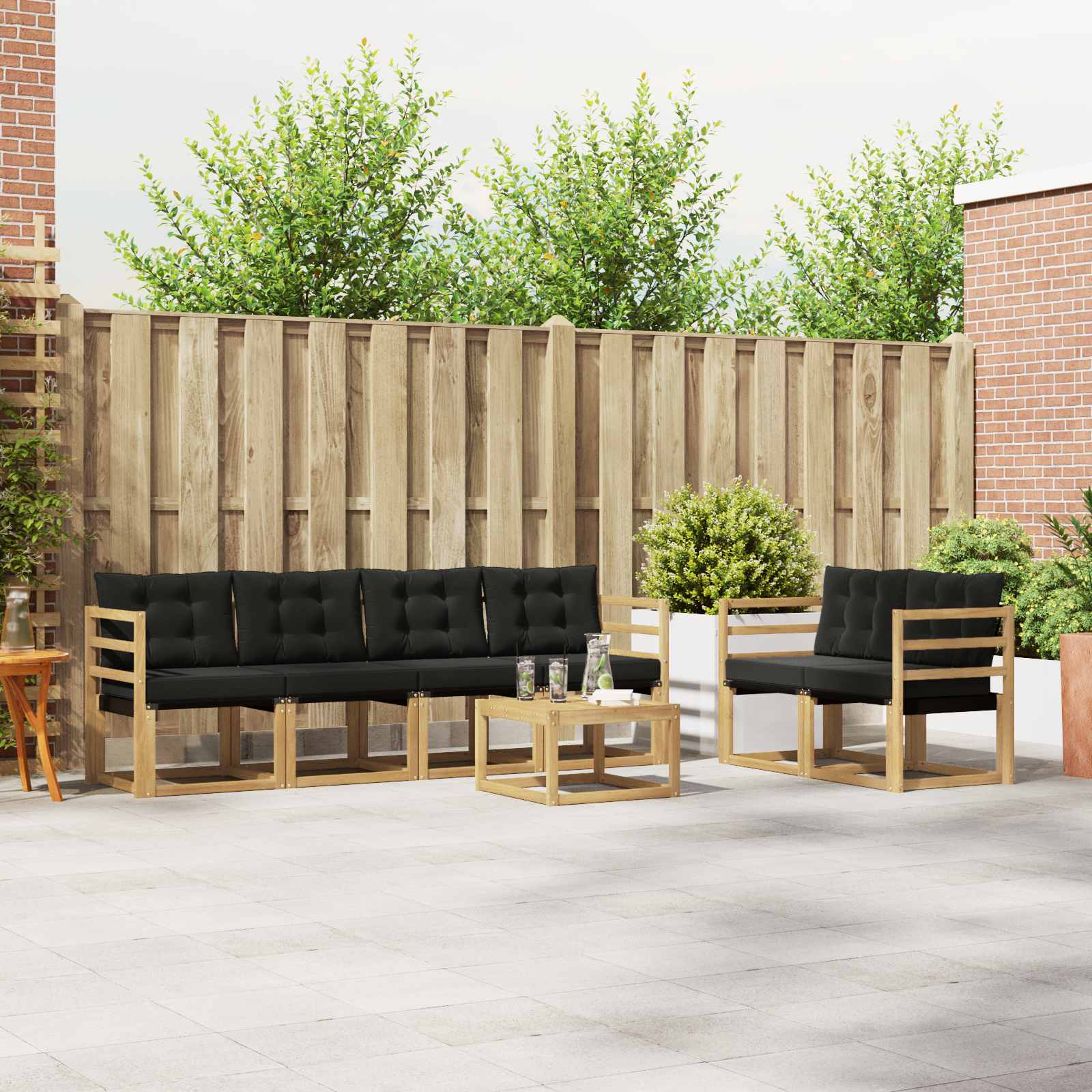 Ensemble de canapés d'extérieur avec coussin 7 pcs - XIOS