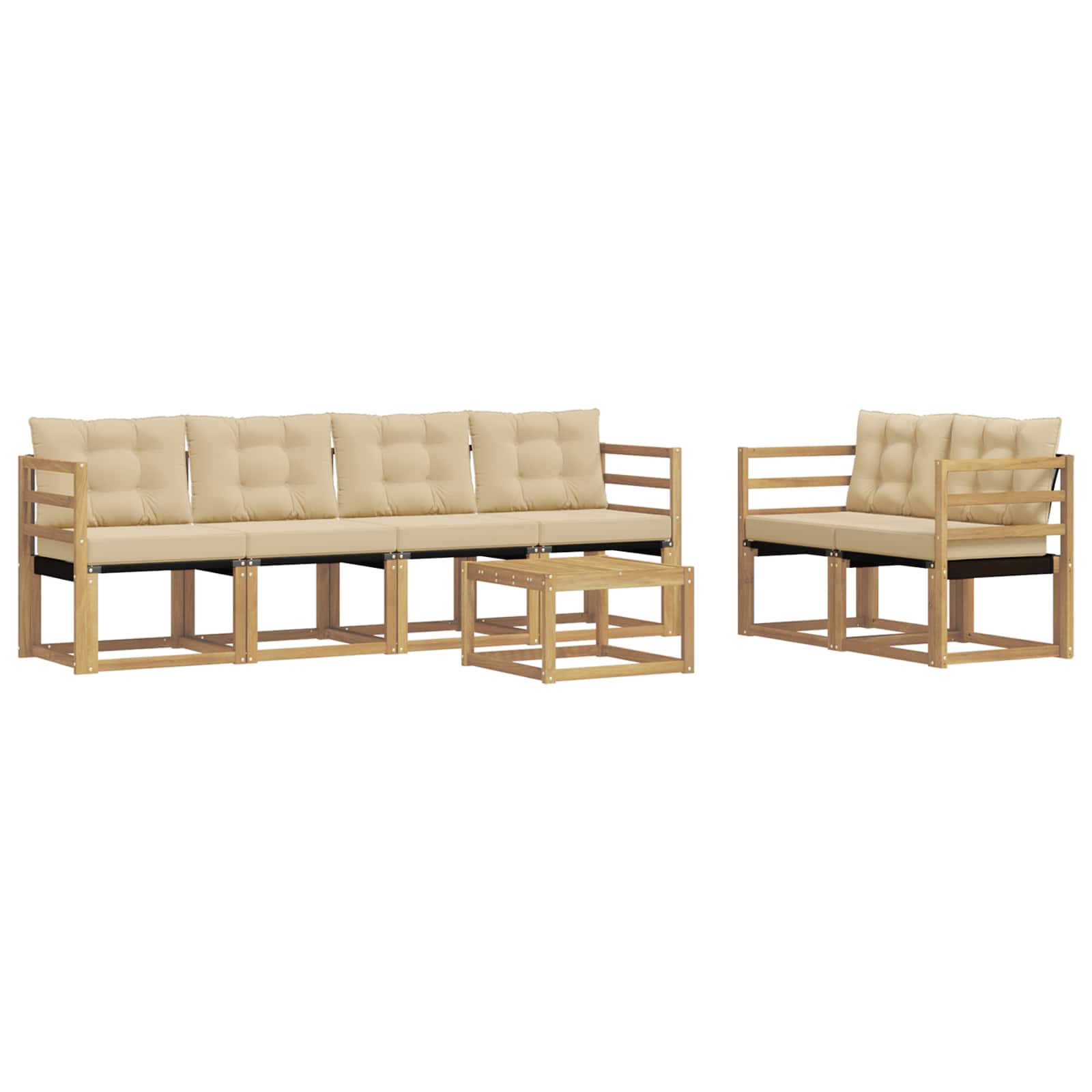 Ensemble de canapés d'extérieur 7 pcs Blanc et Beige - XIOS