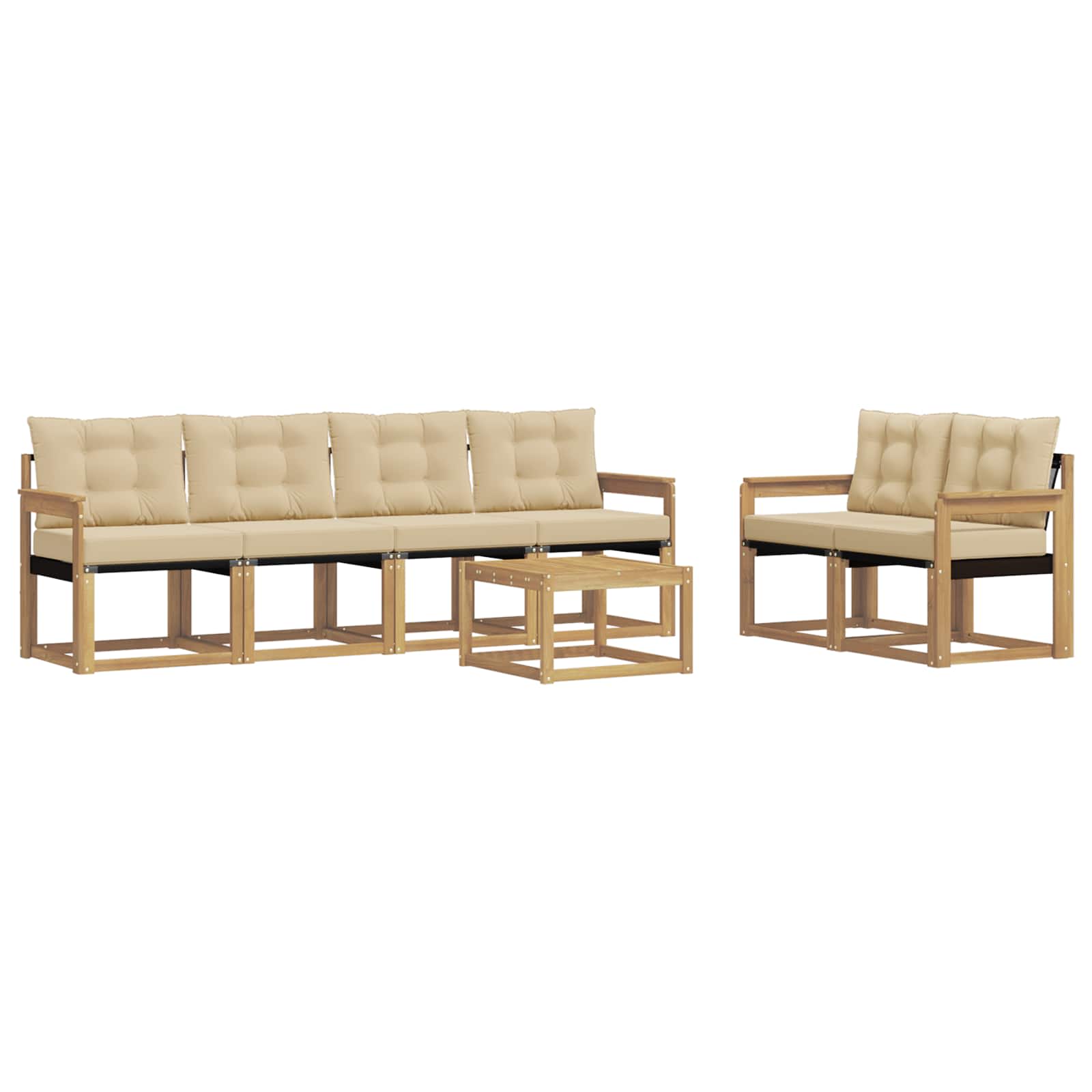 Ensemble de canapés d'extérieur 7 pcs Blanc et Beige - XIOS