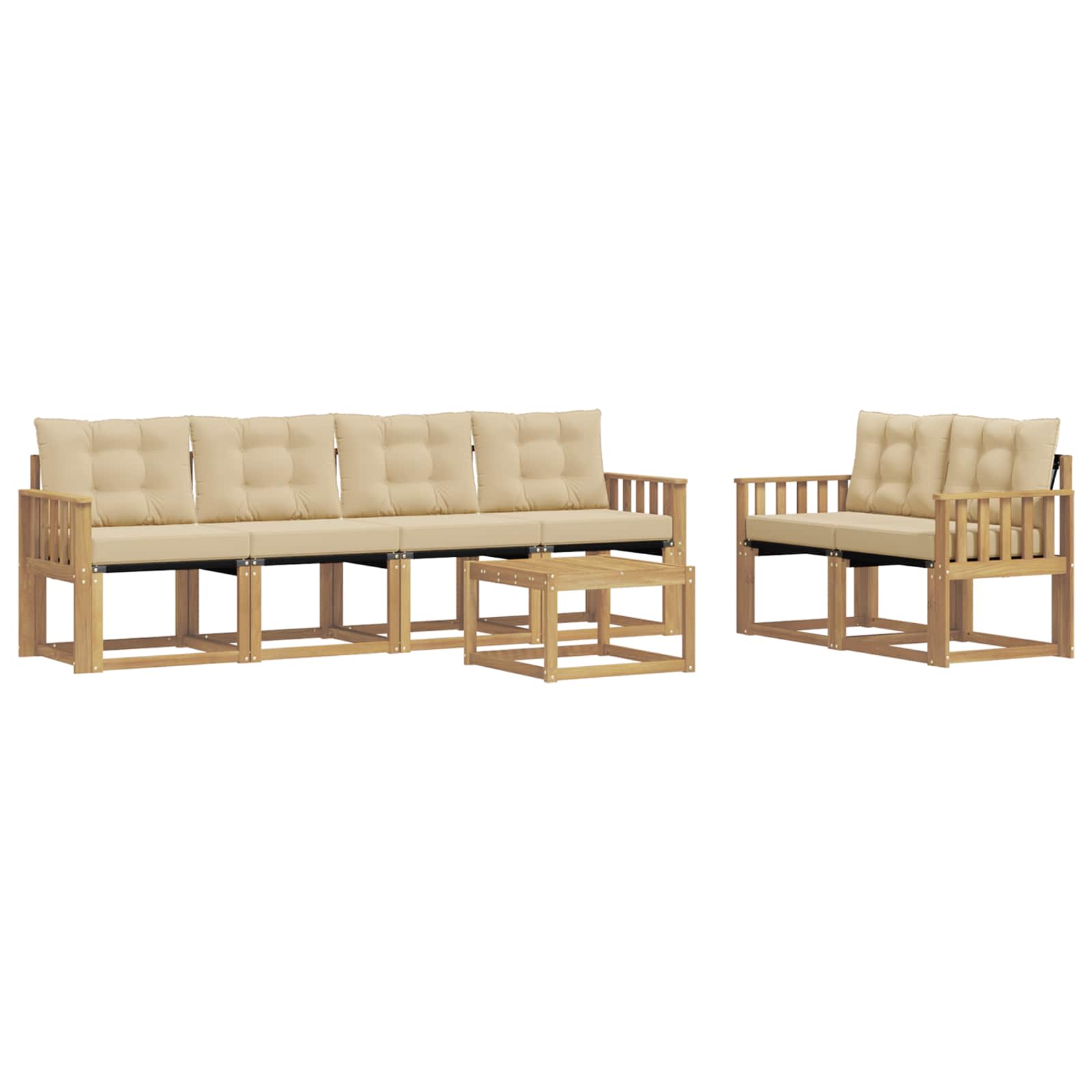 Ensemble de canapés d'extérieur 7 pcs Blanc et Beige - XIOS