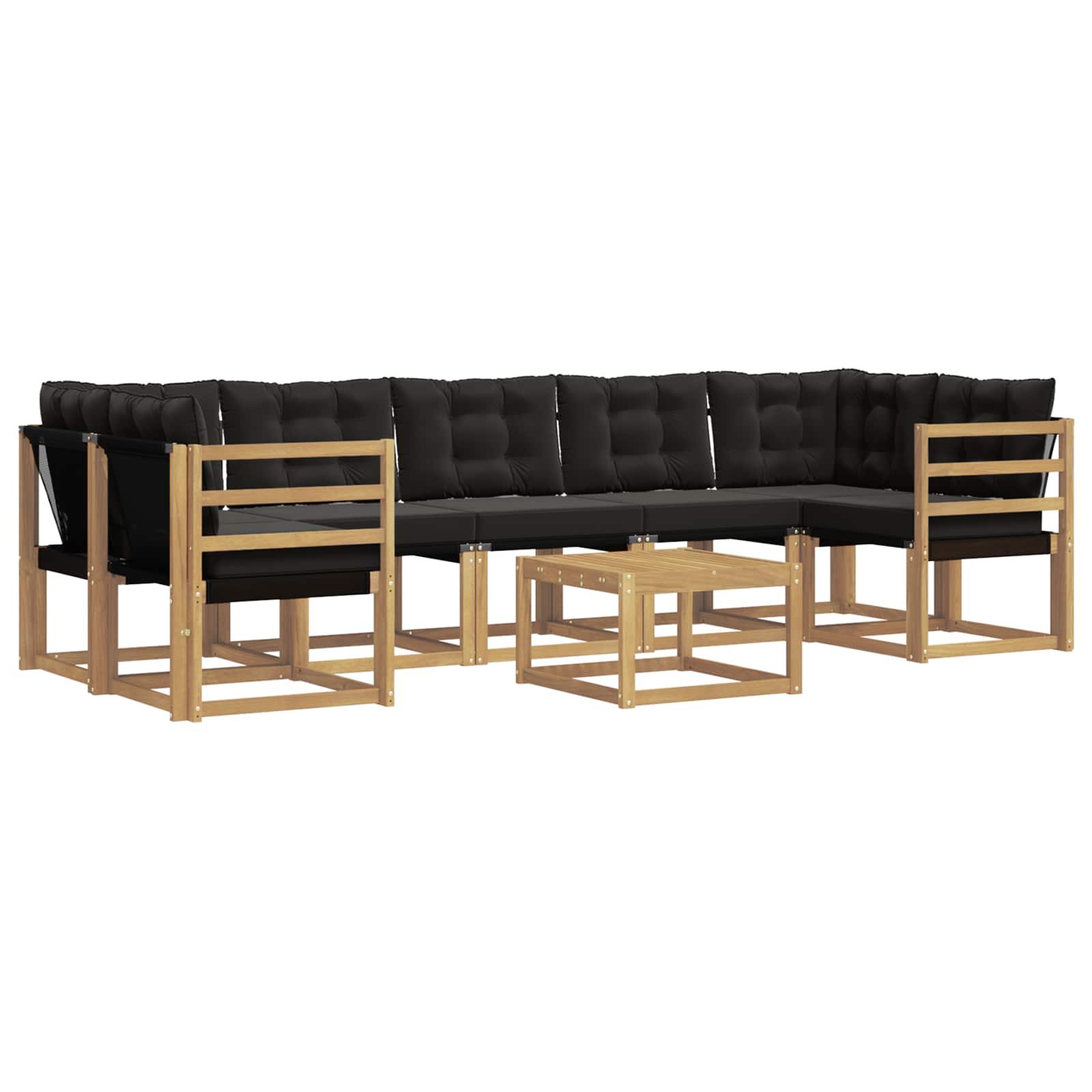 Ensemble de canapés d'extérieur 8 pcs Blanc et noir - XIOS