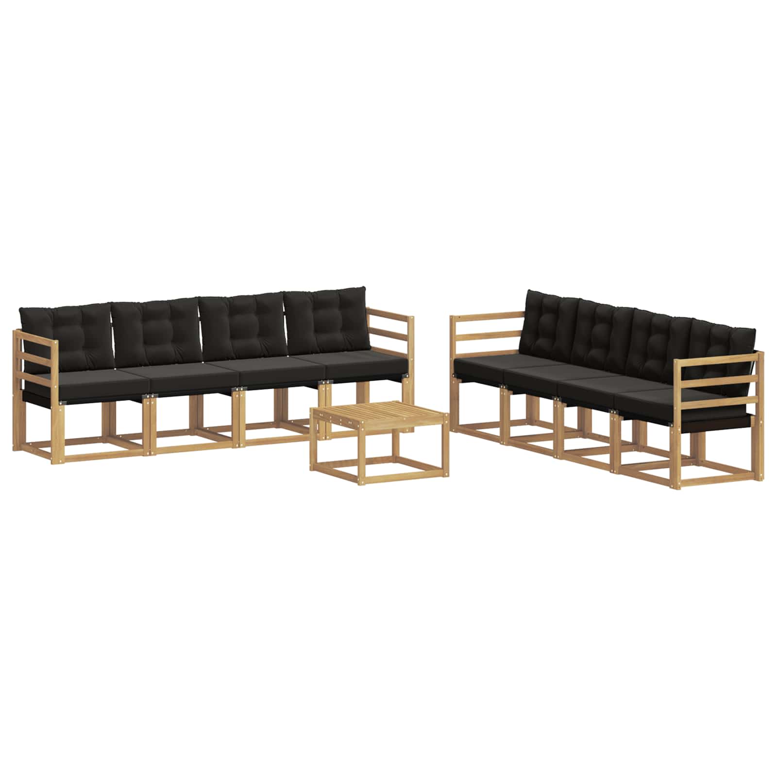 Ensemble de canapés d'extérieur 9 pcs Blanc et noir - XIOS
