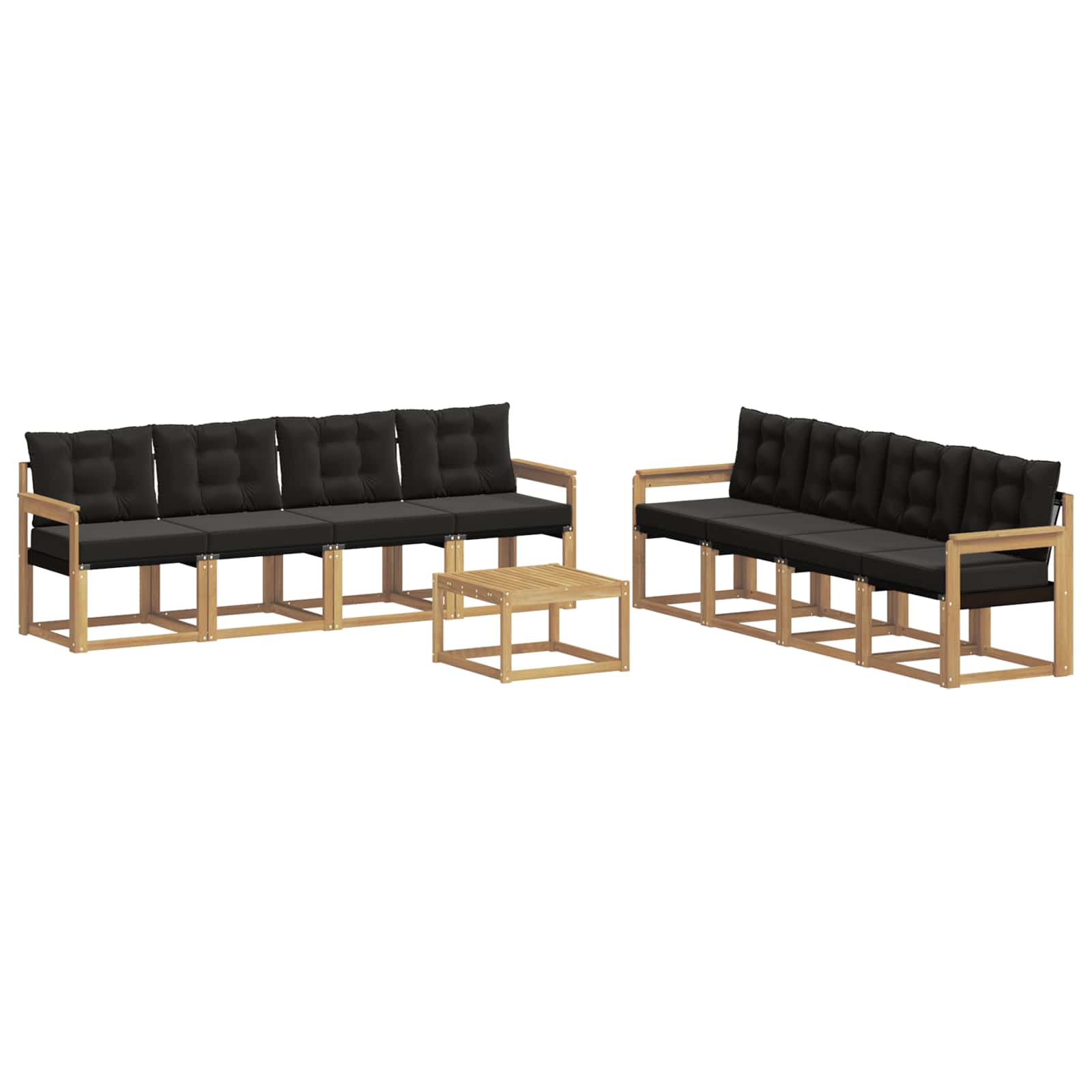 Ensemble de canapés d'extérieur 9 pcs Blanc et noir - XIOS