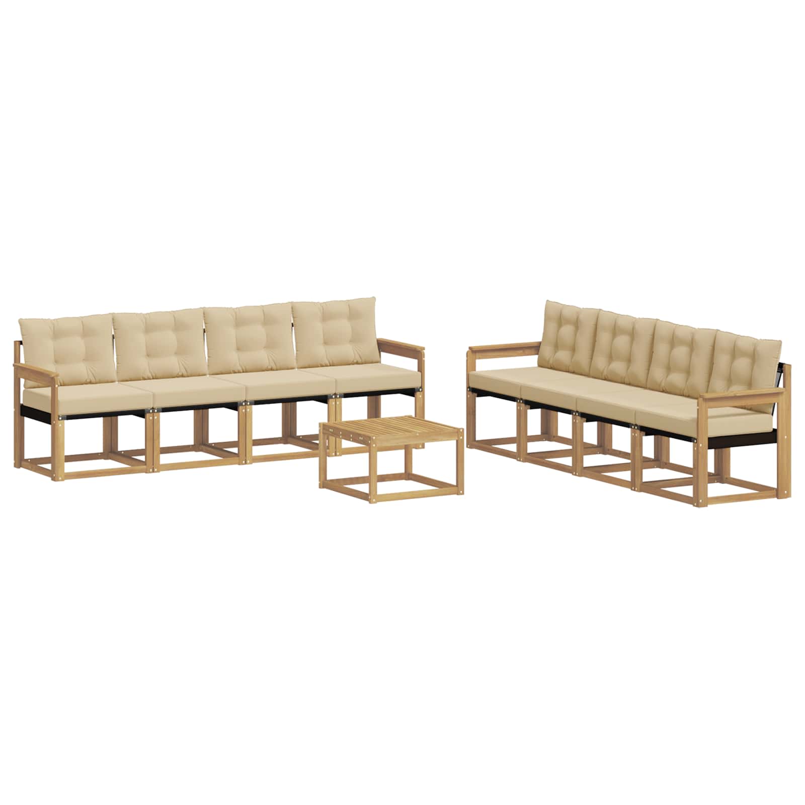 Ensemble de canapés d'extérieur 9 pcs Blanc et Beige - XIOS