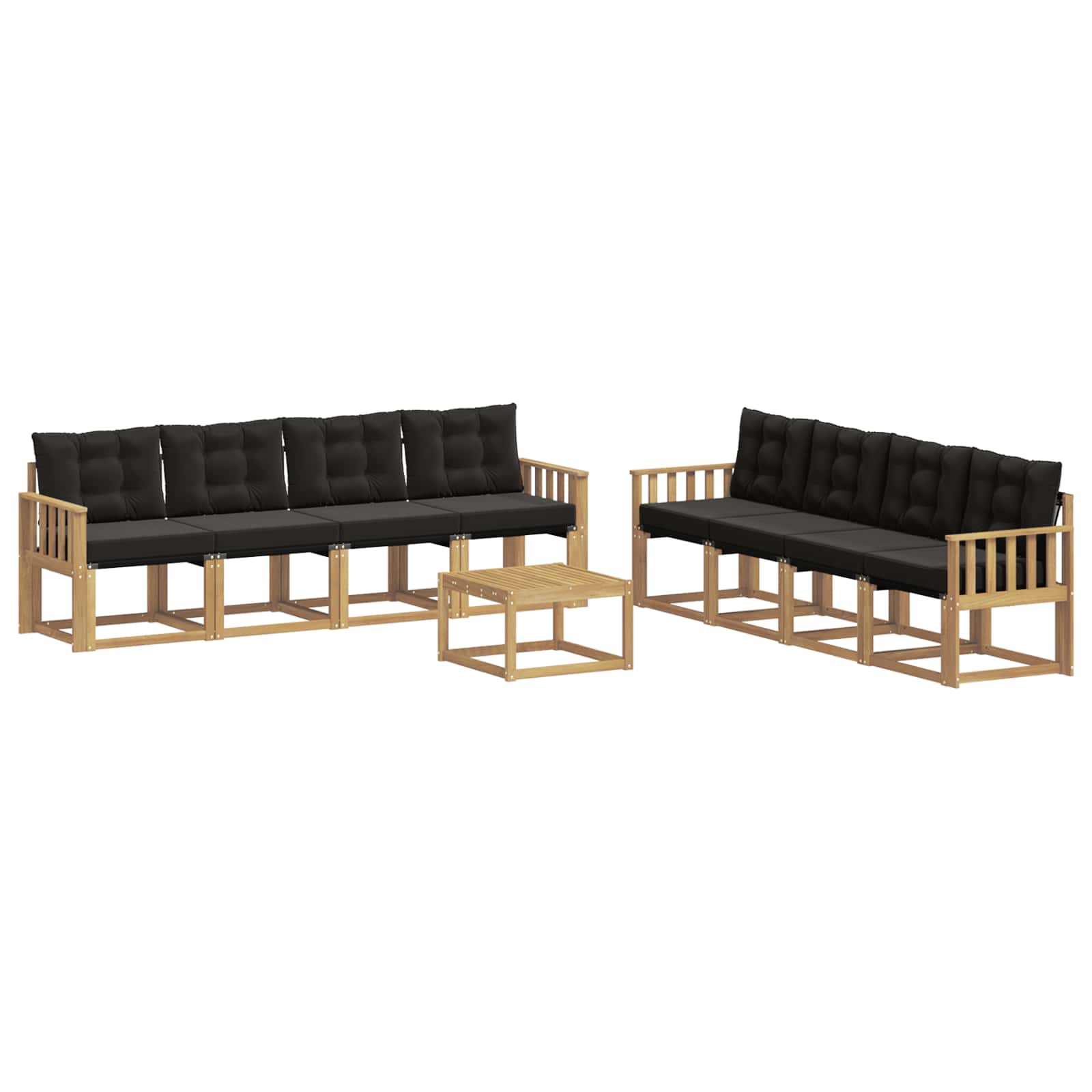 Ensemble de canapés d'extérieur 9 pcs Blanc et noir - XIOS