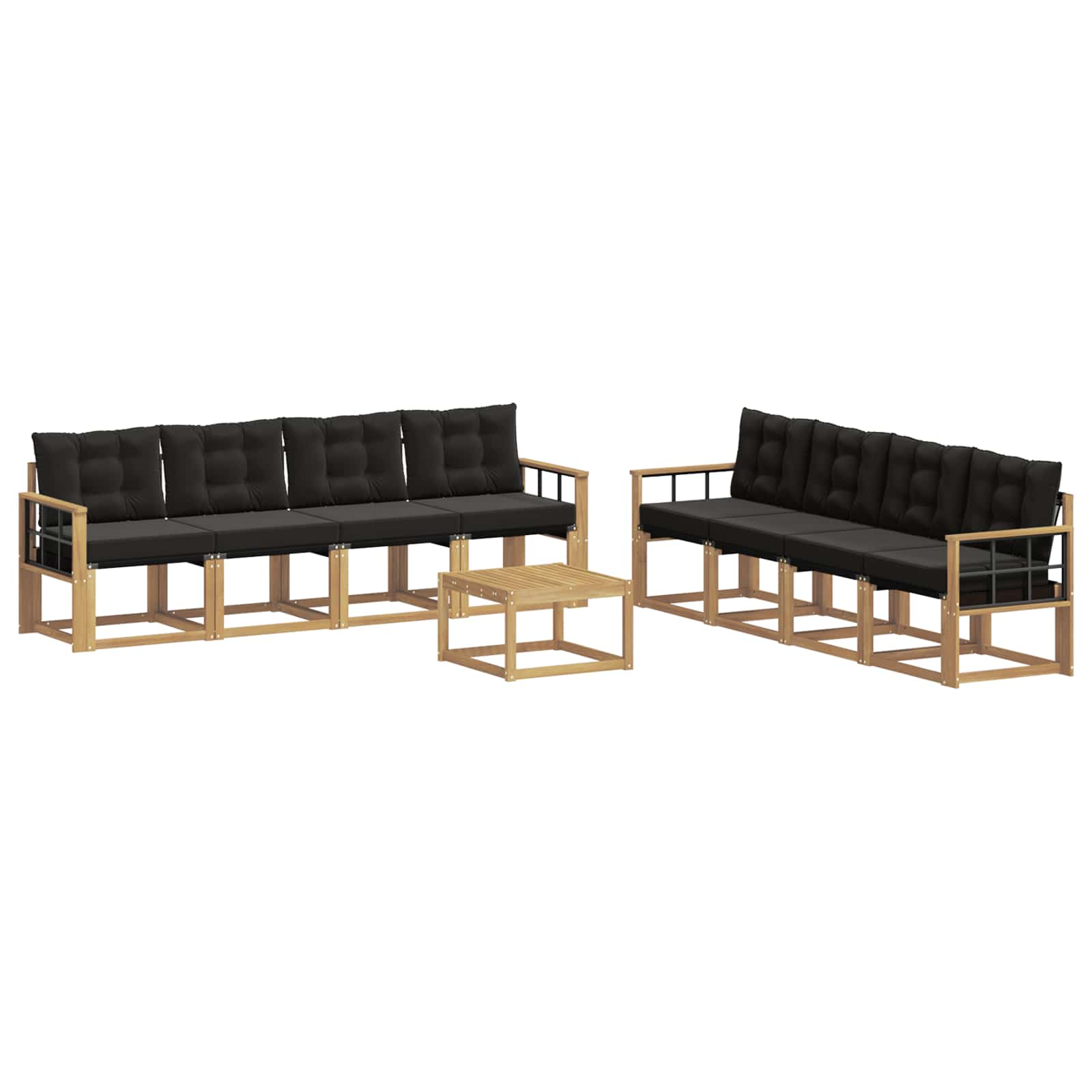 Ensemble de canapés d'extérieur 9 pcs Blanc et noir - XIOS
