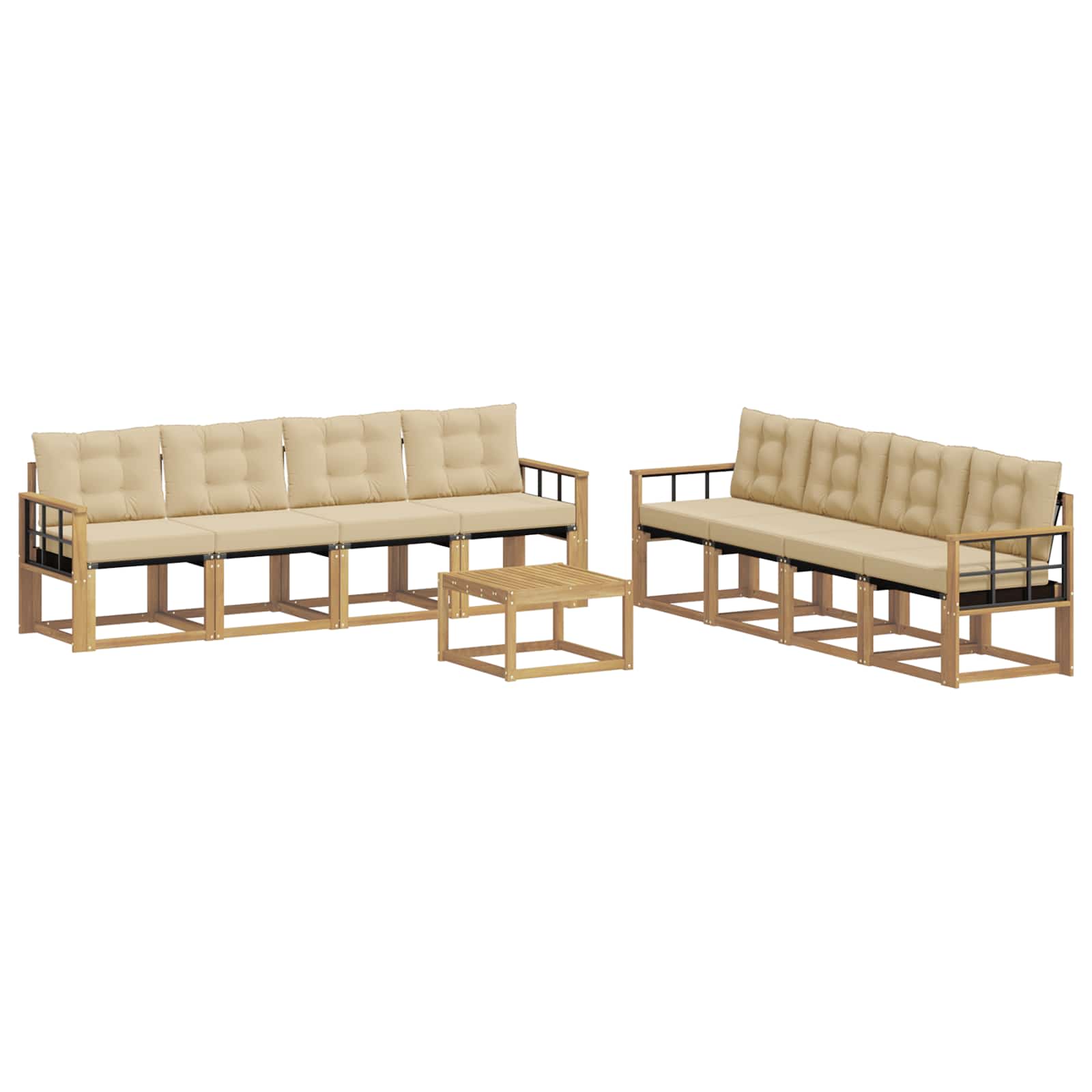 Ensemble de canapés d'extérieur 9 pcs Blanc et Beige - XIOS