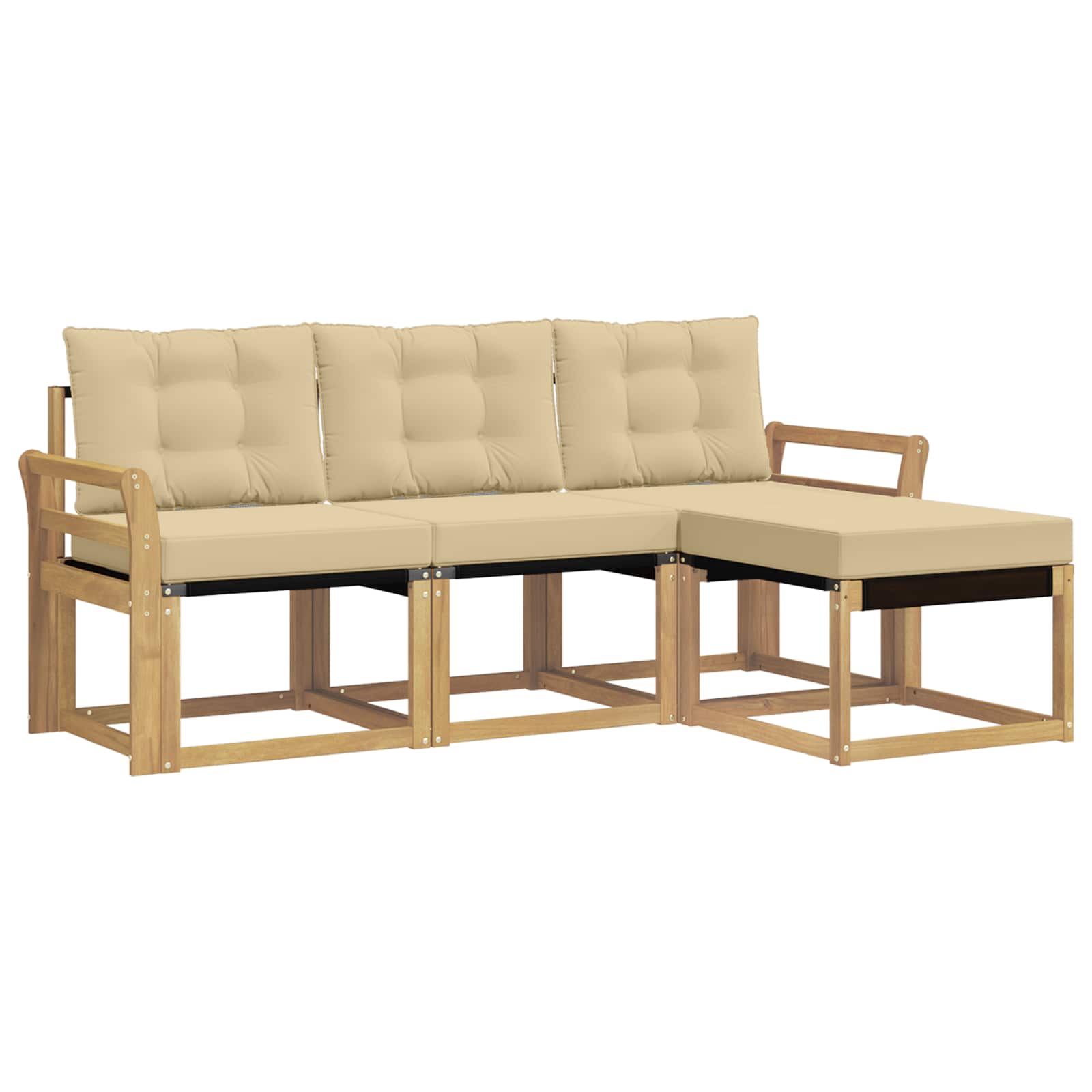 Ensemble de canapés d'extérieur 4 pcs Blanc et Beige - XIOS