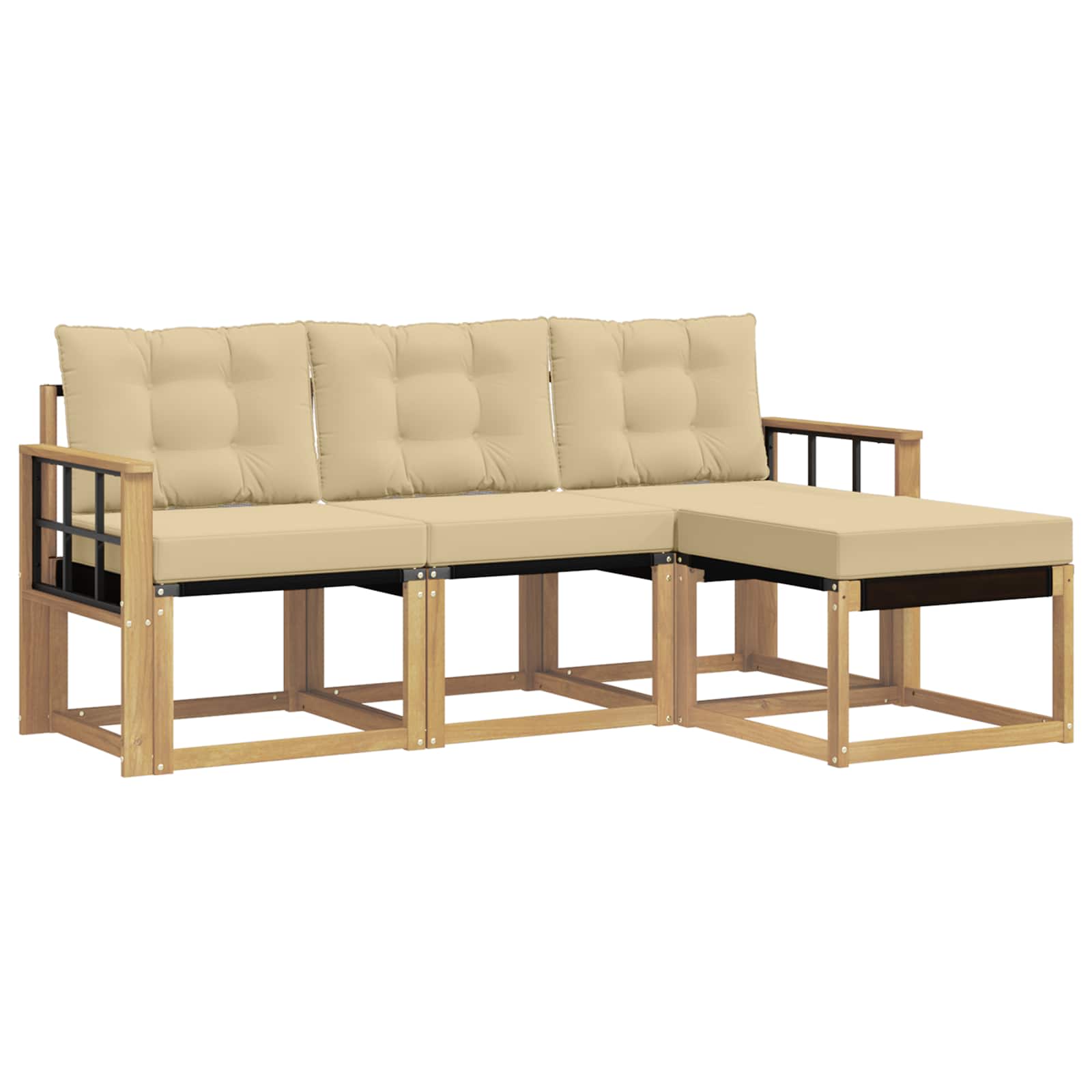 Ensemble de canapés d'extérieur 4 pcs Blanc et Beige - XIOS