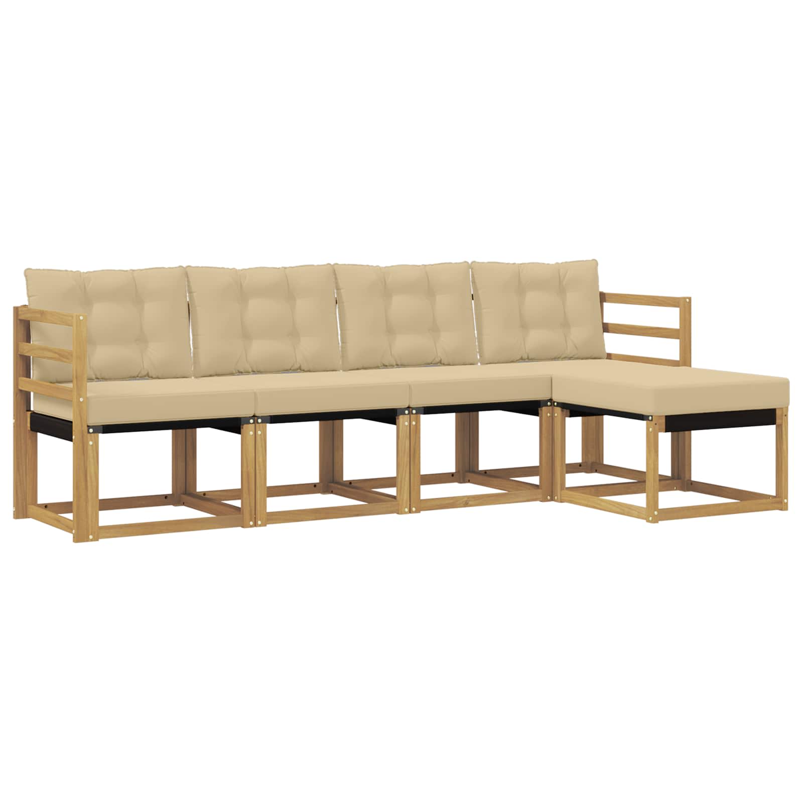 Ensemble de canapés d'extérieur 5 pcs Blanc et Beige - XIOS