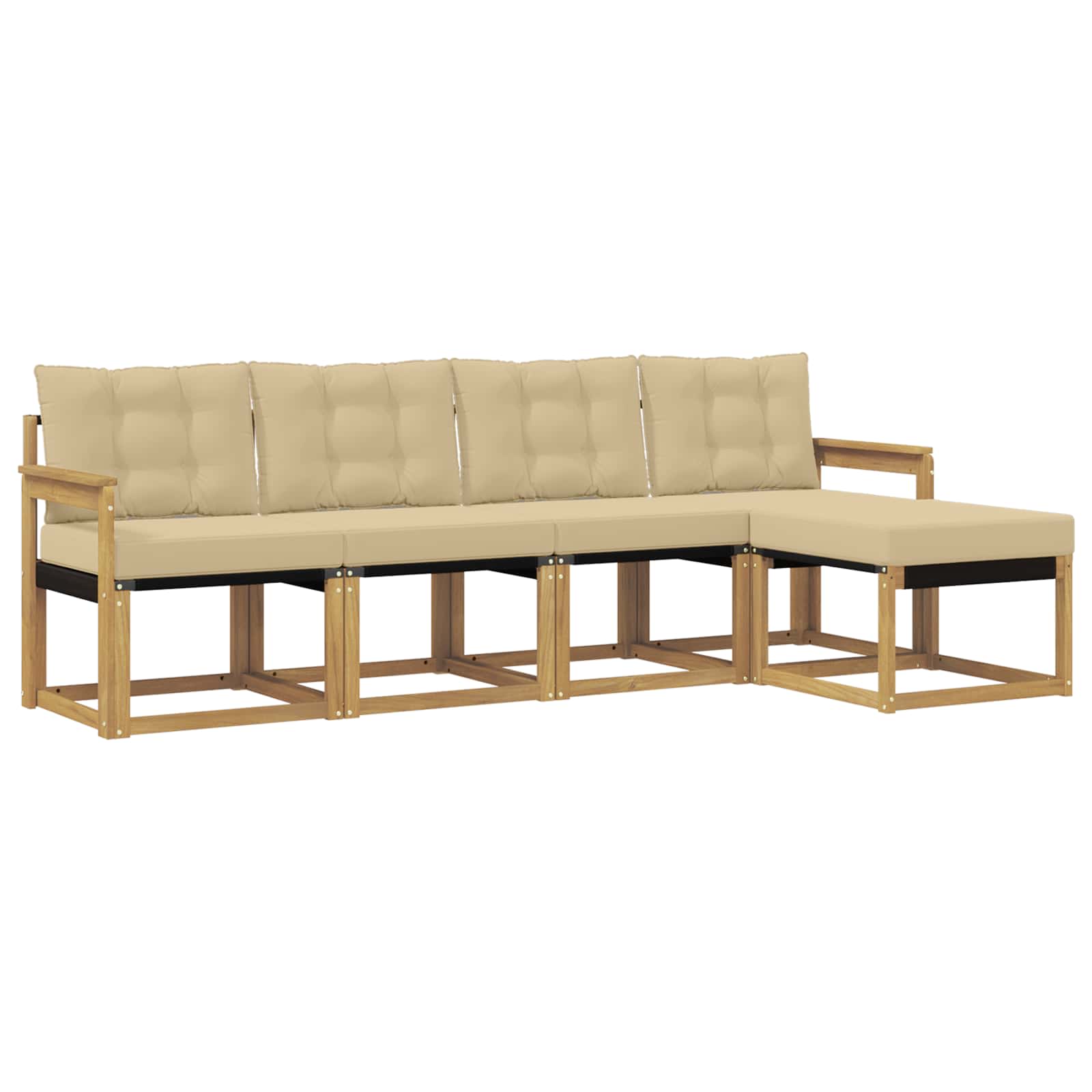 Ensemble de canapés d'extérieur 5 pcs Blanc et Beige - XIOS