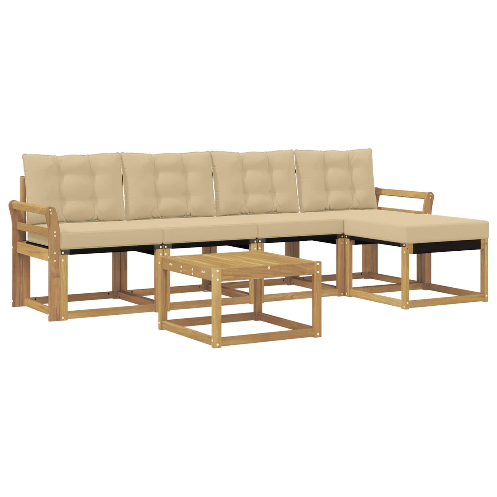 Ensemble de canapés d'extérieur 6 pcs Blanc et Beige - XIOS