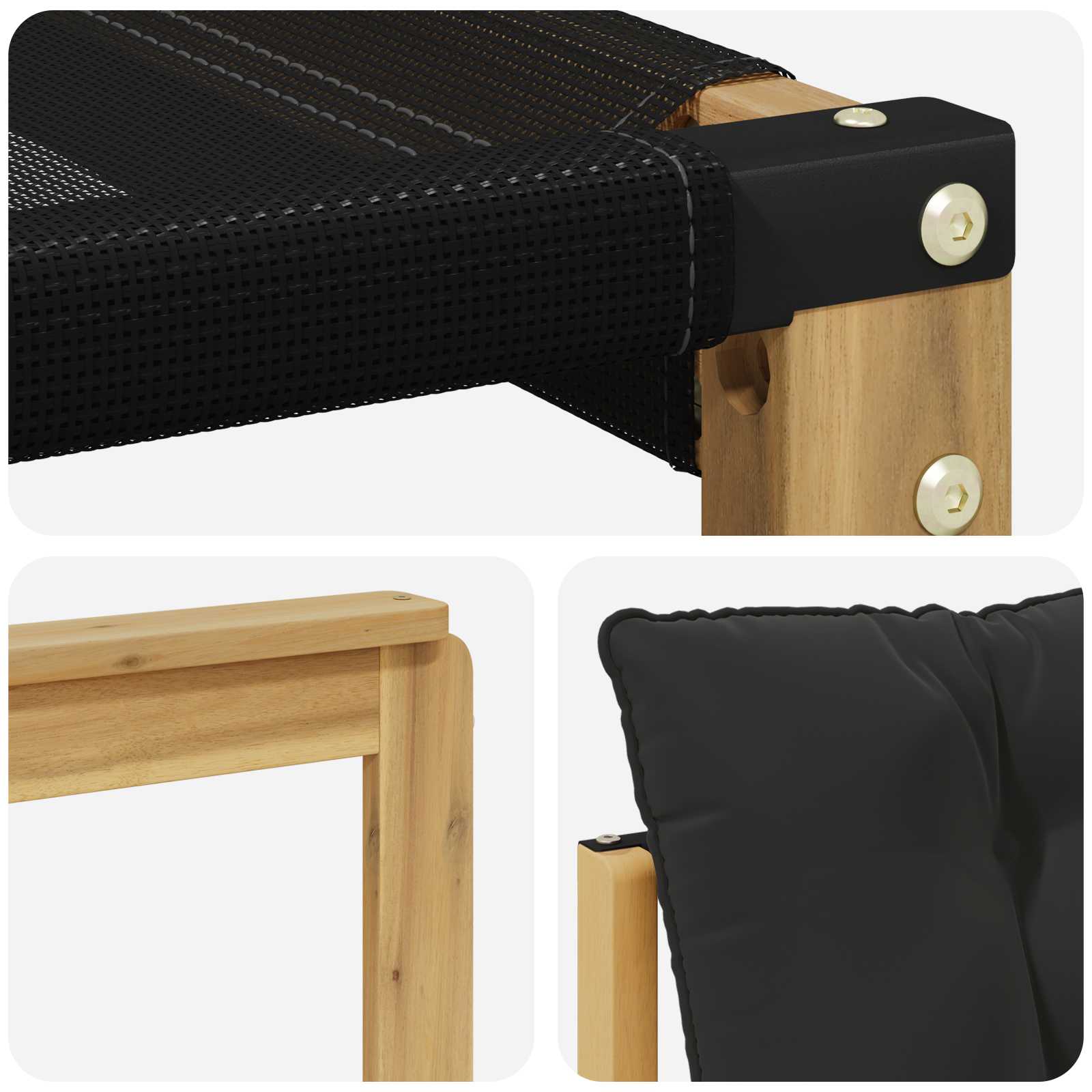 Ensemble de canapés d'extérieur 4 pcs Blanc et noir - XIOS