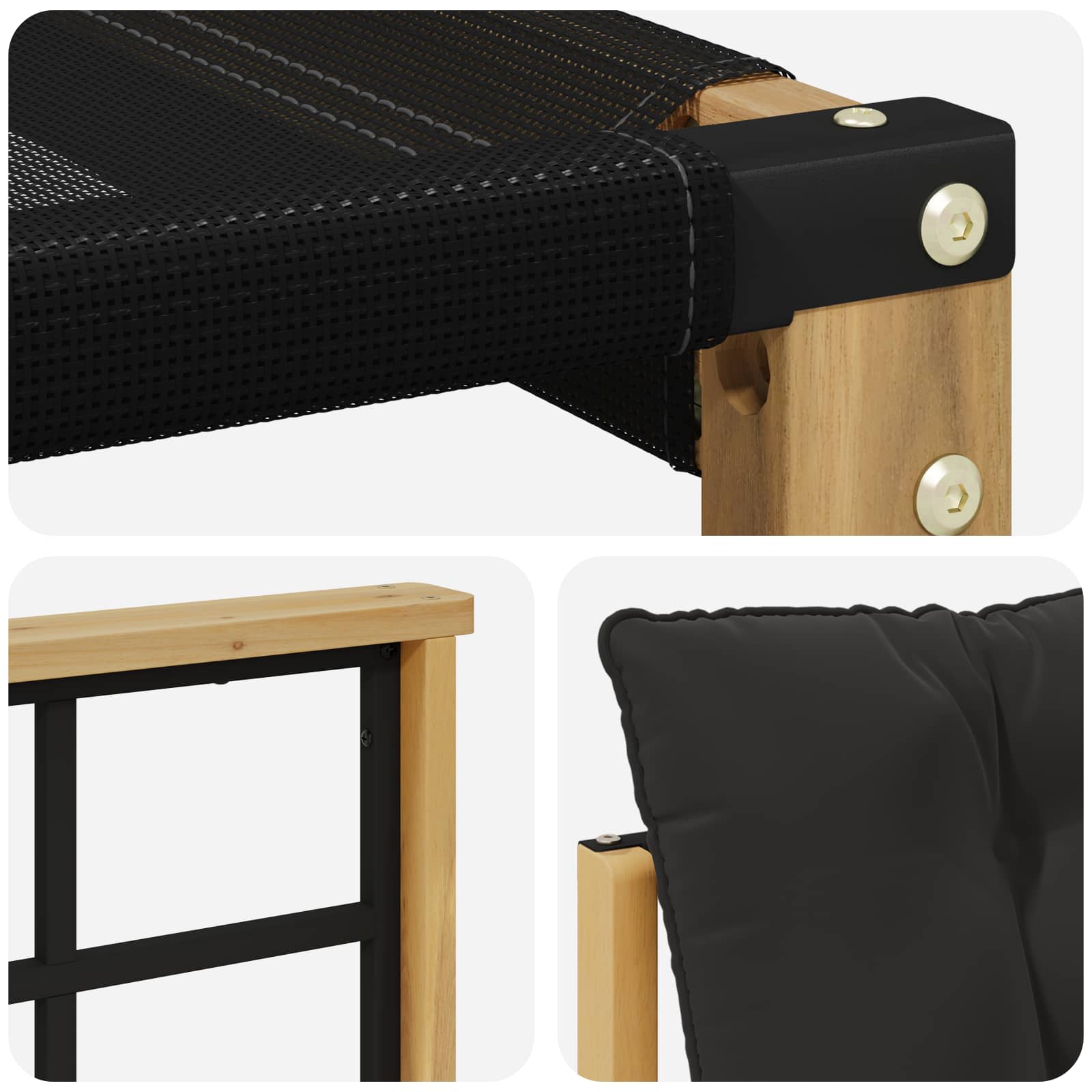 Ensemble de canapés d'extérieur 4 pcs Blanc et noir - XIOS