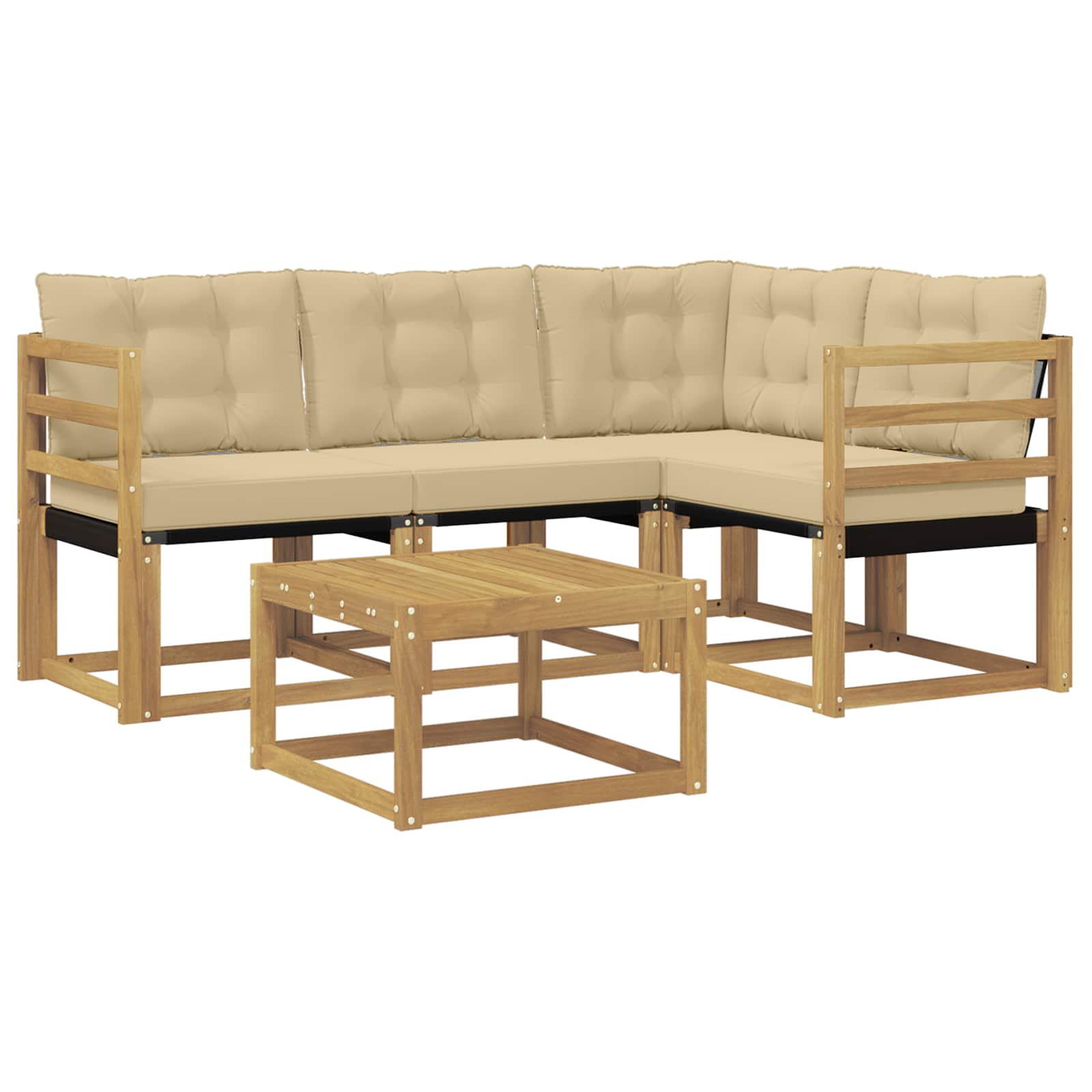 Ensemble de canapés d'extérieur 5 pcs Blanc et Beige - XIOS