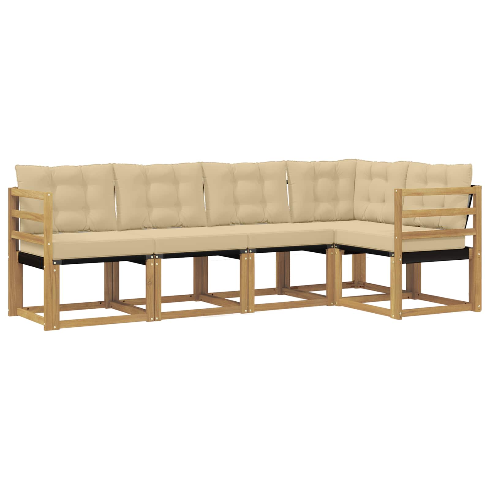 Ensemble de canapés d'extérieur 5 pcs Blanc et Beige - XIOS