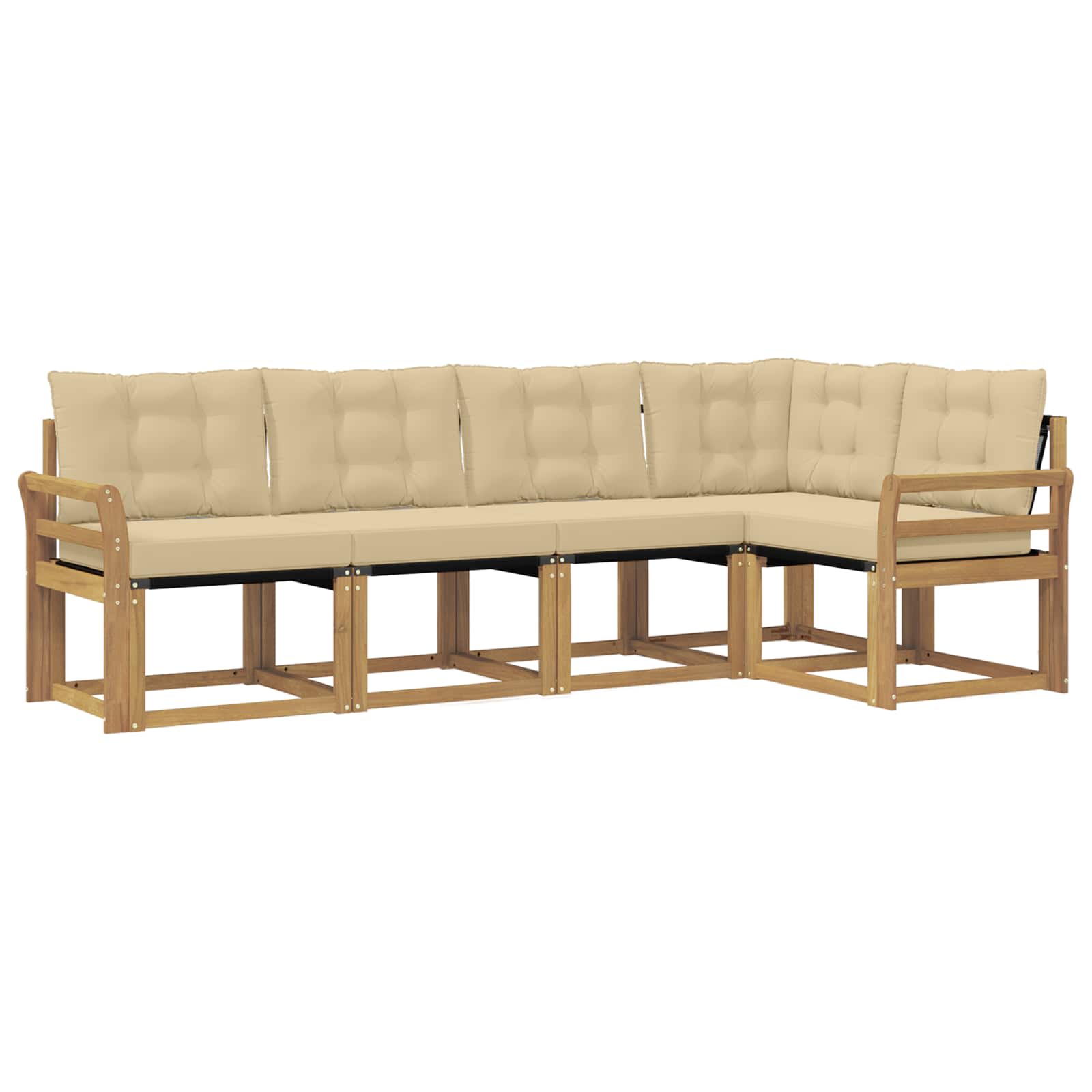 Ensemble de canapés d'extérieur 5 pcs Blanc et Beige - XIOS