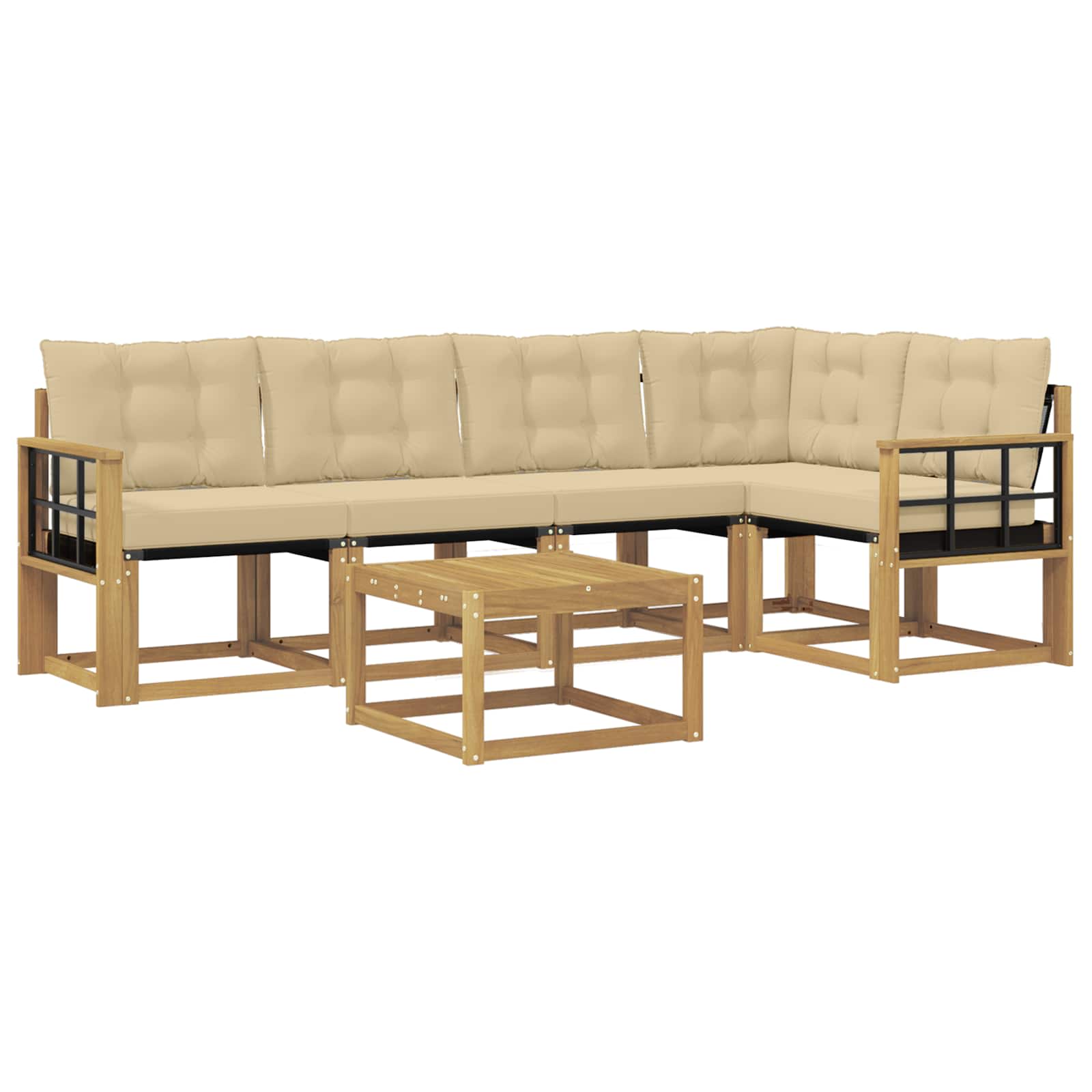 Ensemble de canapés d'extérieur 6 pcs Blanc et Beige - XIOS