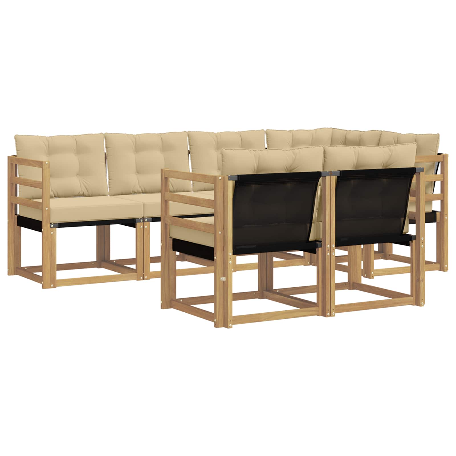 Ensemble de canapés d'extérieur 7 pcs Blanc et Beige - XIOS