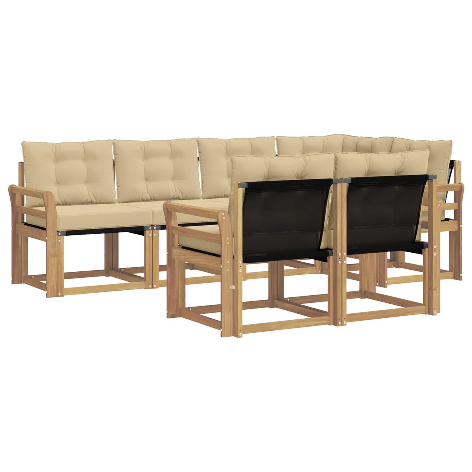 Ensemble de canapés d'extérieur 7 pcs Blanc et Beige - XIOS