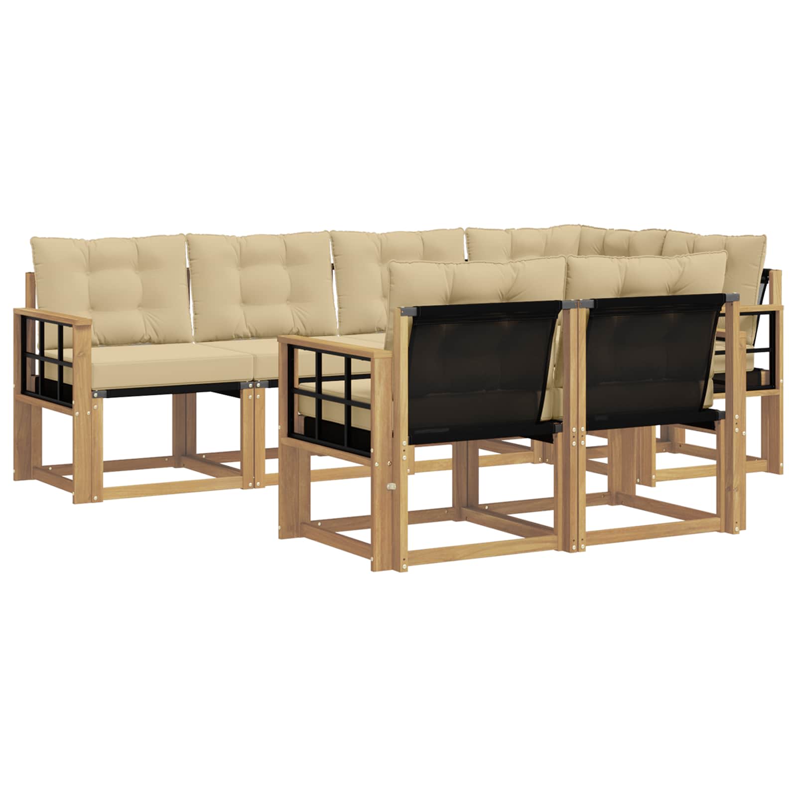 Ensemble de canapés d'extérieur 7 pcs Blanc et Beige - XIOS